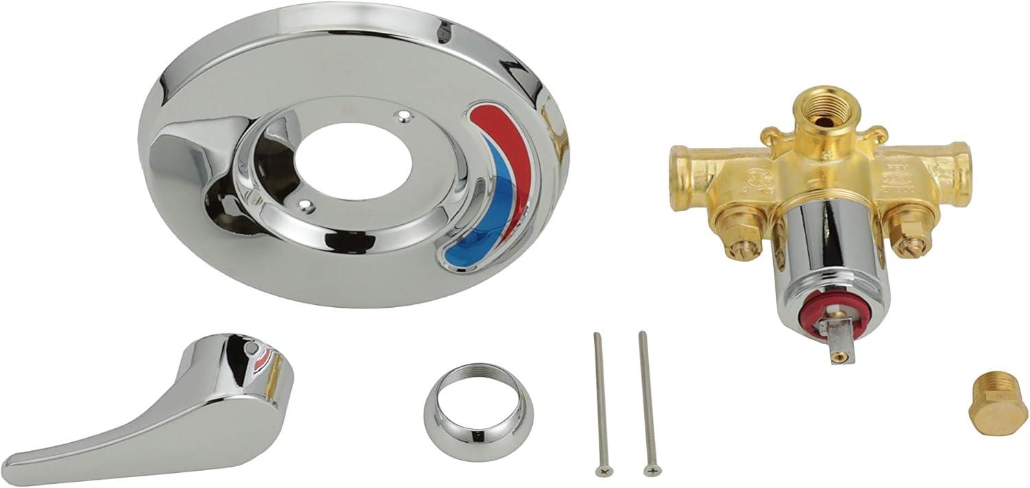 Chrome Wall-Mounted Thermostatic Shower Valve with Diverter