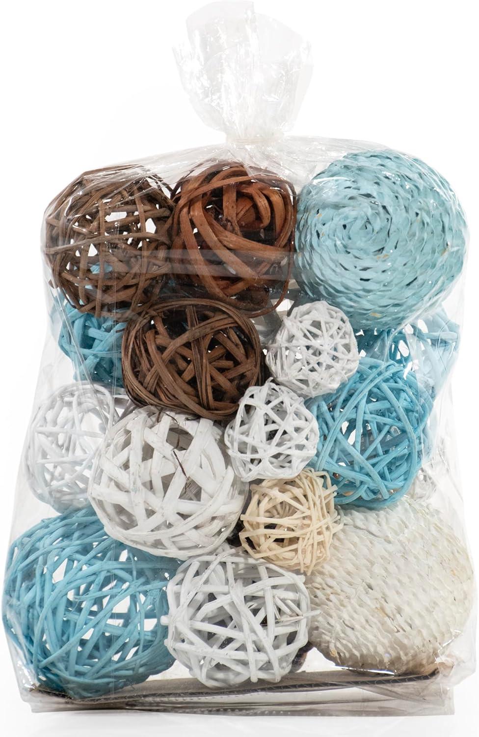 ANDALUCA Large Decorative Vase Filler Bag with Orbs, Balls (Sunset Orange)