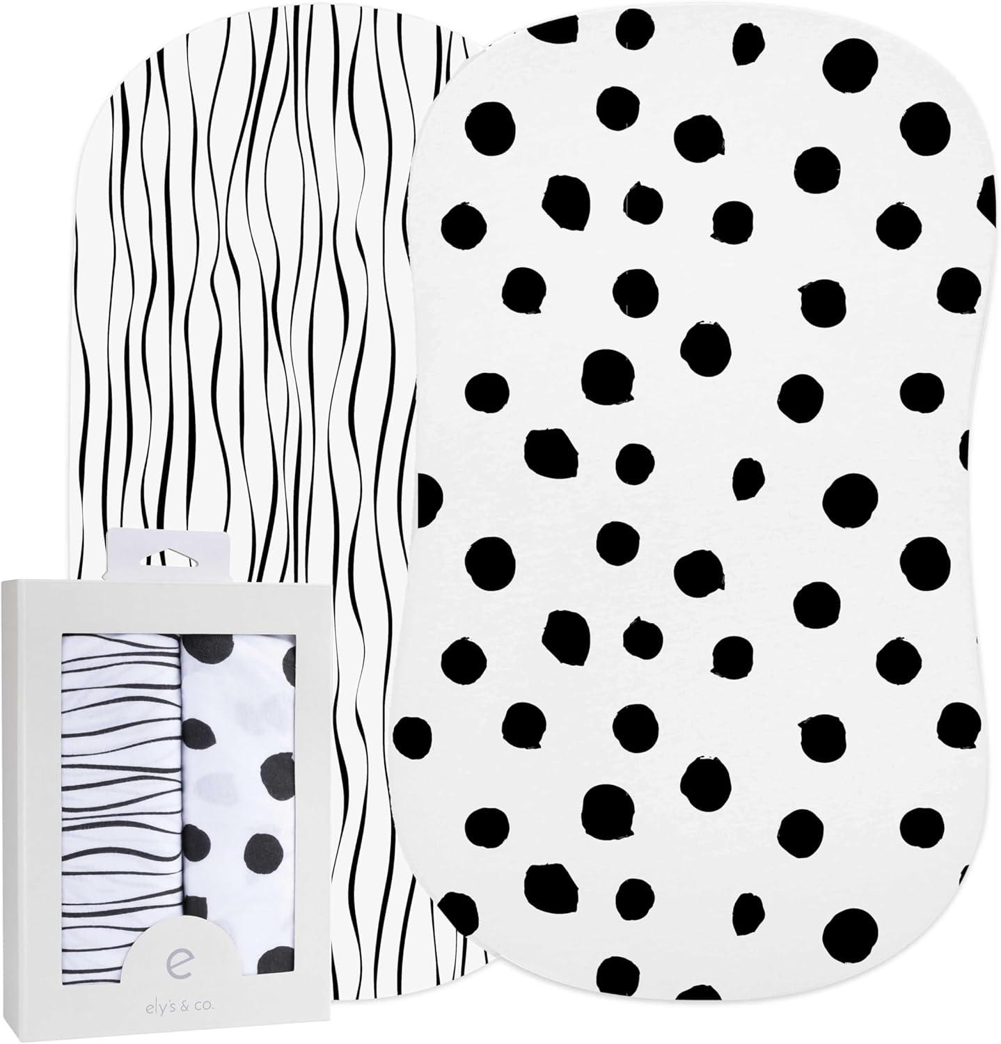 Ely's & Co. Baby Fitted Bassinet Sheet  100% Combed Jersey Cotton Pink for Baby Girl 2 Pack