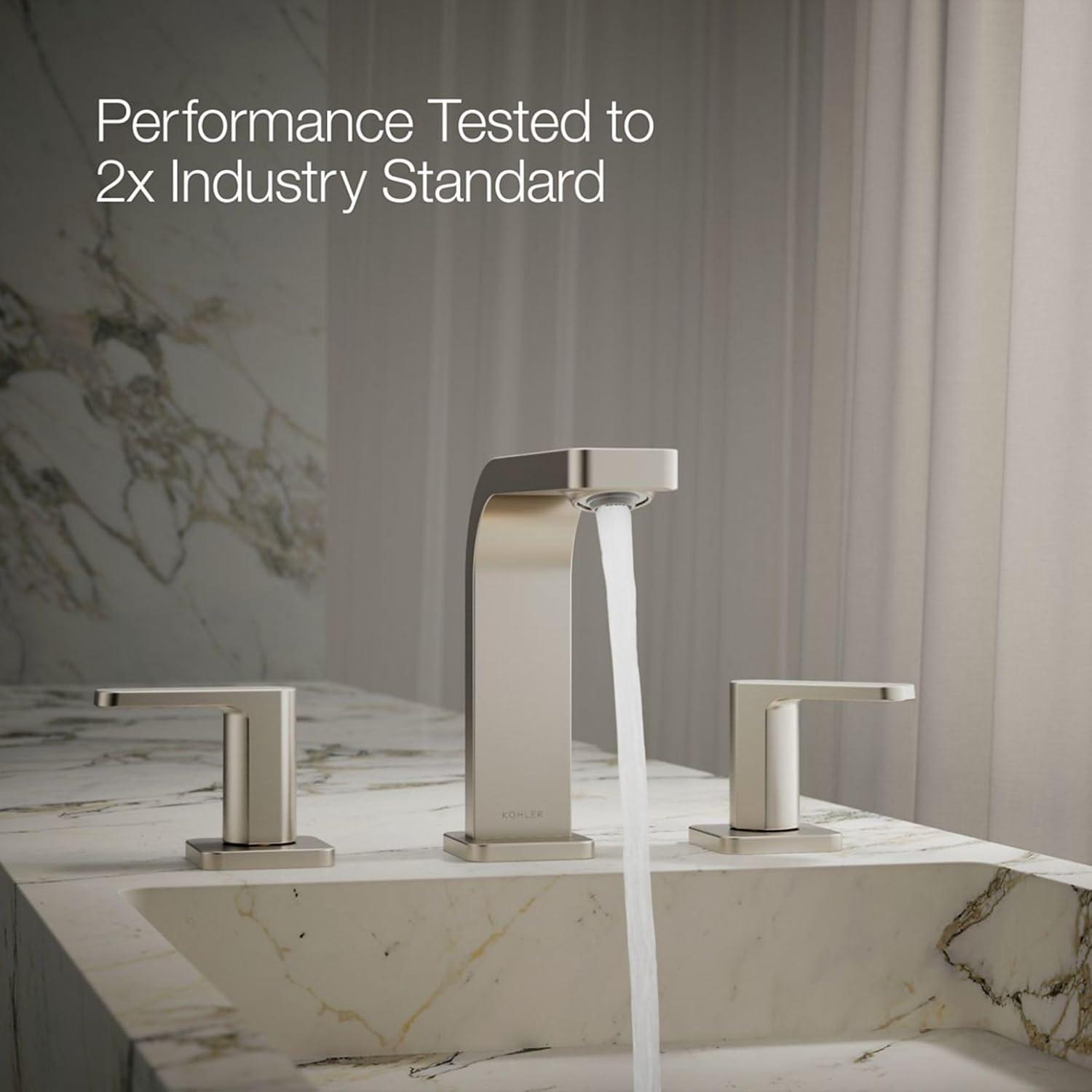 Kohler ® Parallel ® Widespread Nickel Bathroom Sink Faucet and Handles