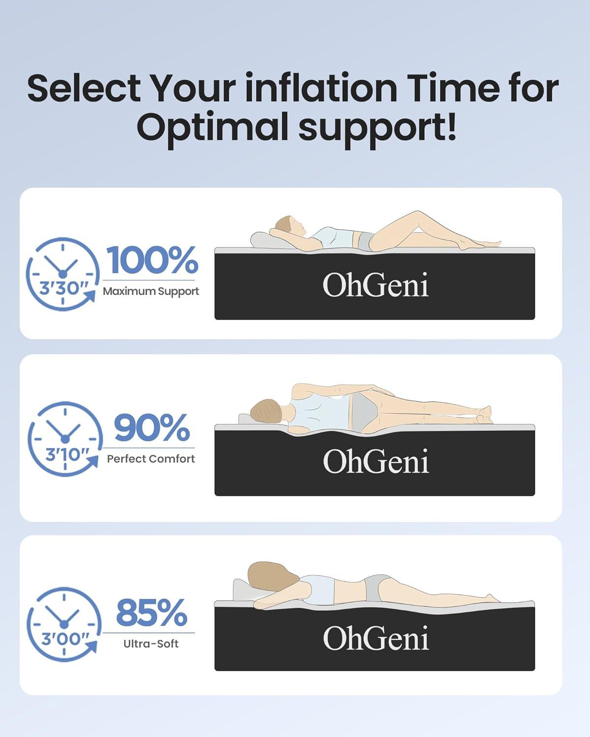 OhGeni Queen Raised Black PVC Air Mattress with Pump