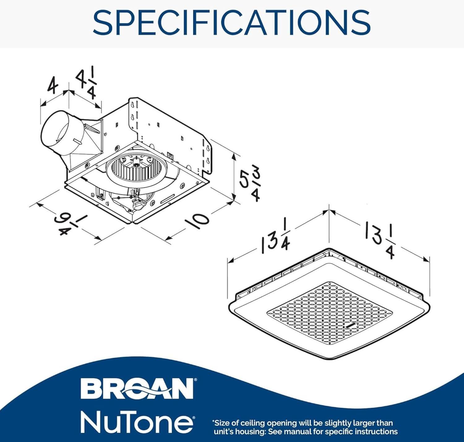 Broan NuTone Broan ChromaComfort Ventilation Fan with Multicolor LED Light and Control