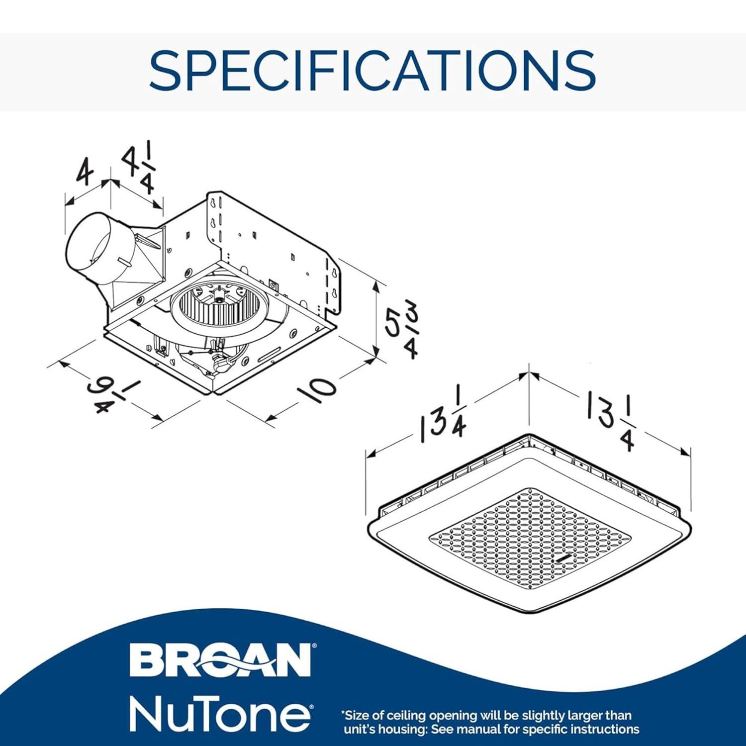 Broan NuTone Broan ChromaComfort Ventilation Fan with Multicolor LED Light and Control