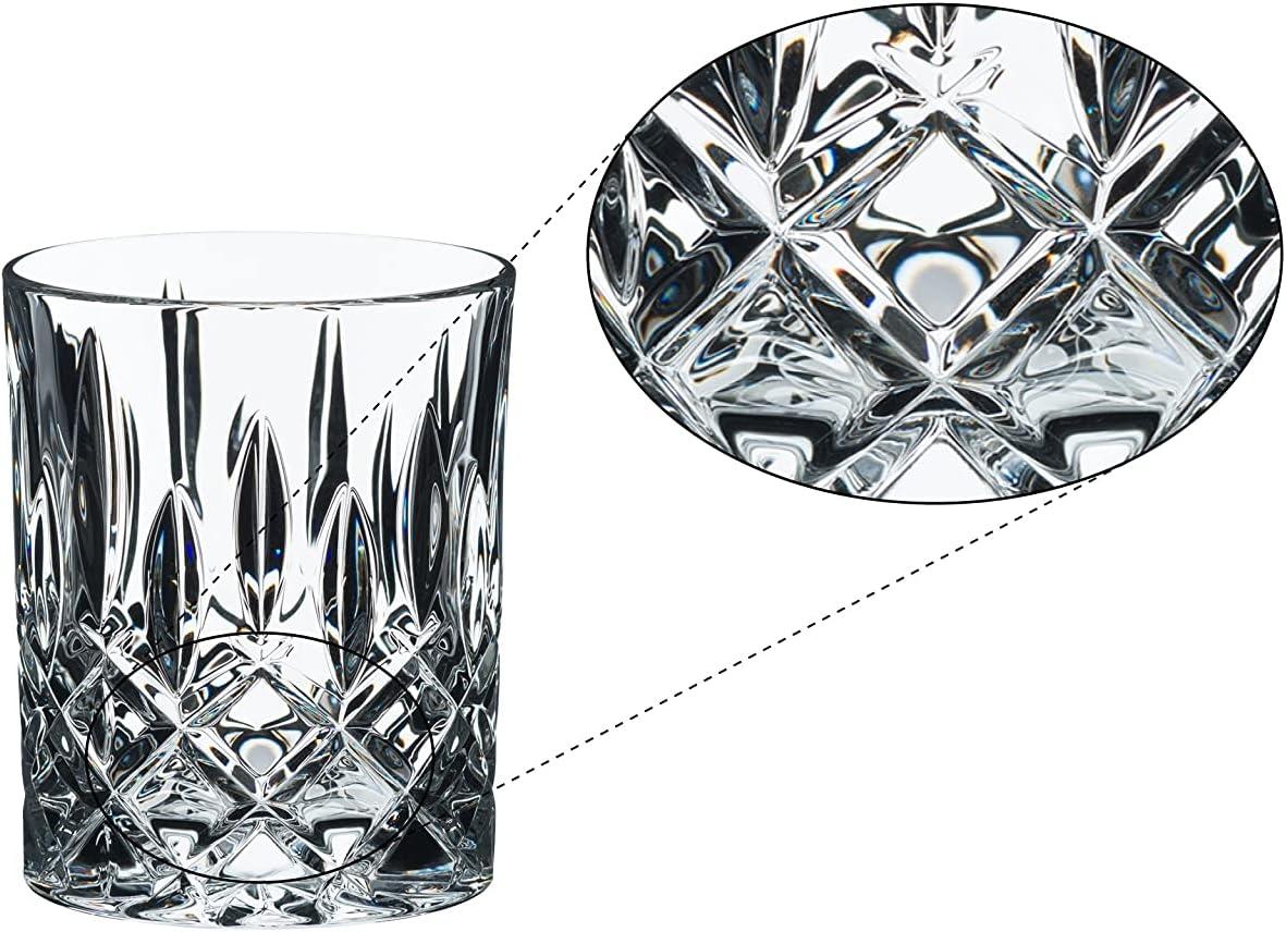 Crystal Cut Embellished Clear Whiskey Glass Set of 2