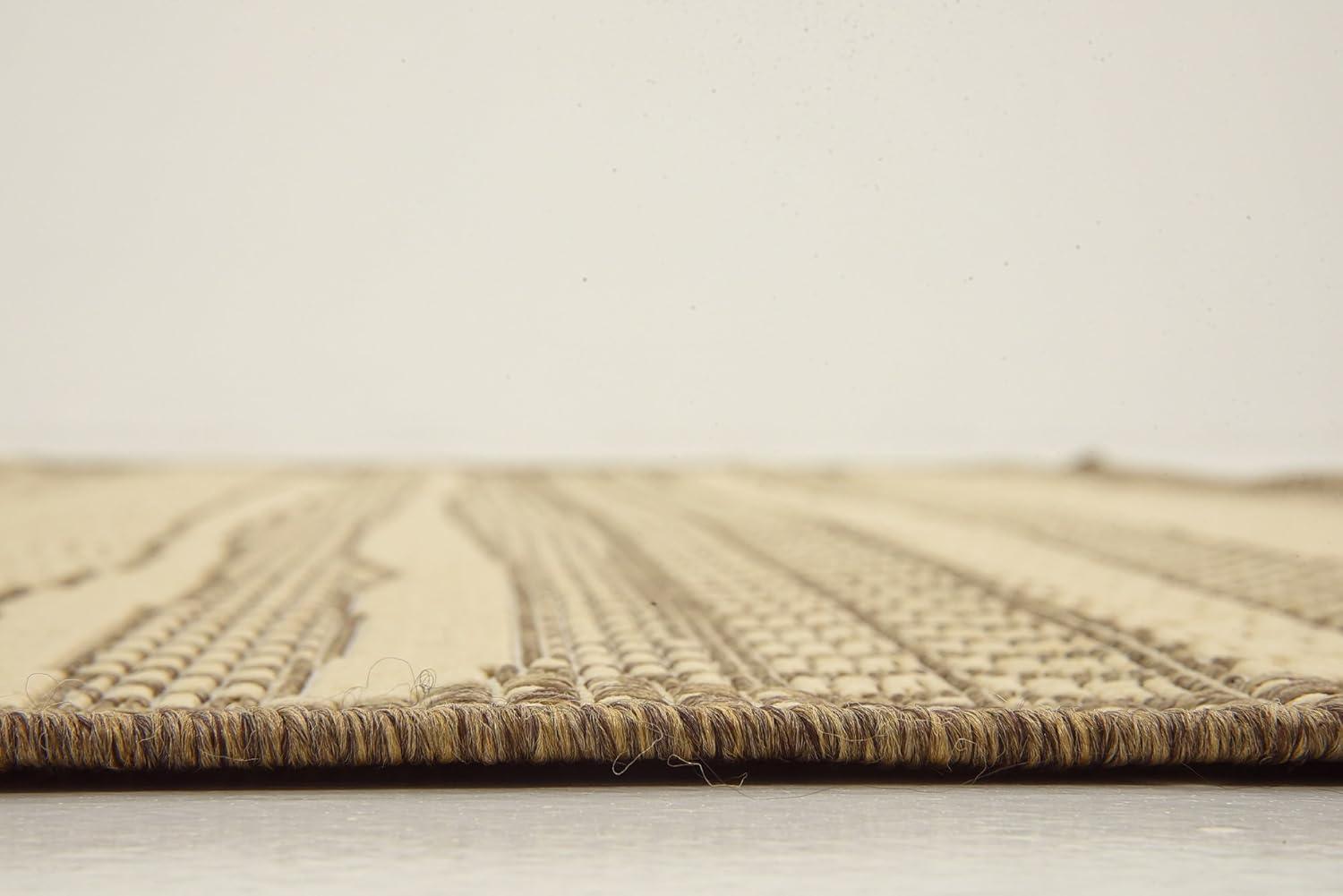 Unique Loom Lines Outdoor 5 x 8 (ft) Loomed Polypropylene Brown/Beige Rectangular Indoor/Outdoor Geometric French Country Area rug
