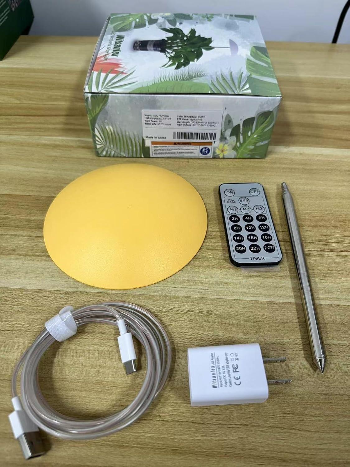 Witsanlex Smart LED Grow Lights for Indoor Plants, Full Spectrum, Sun Mode Auto Dimming, Daily Auto on/off Timer, Height Adjustable