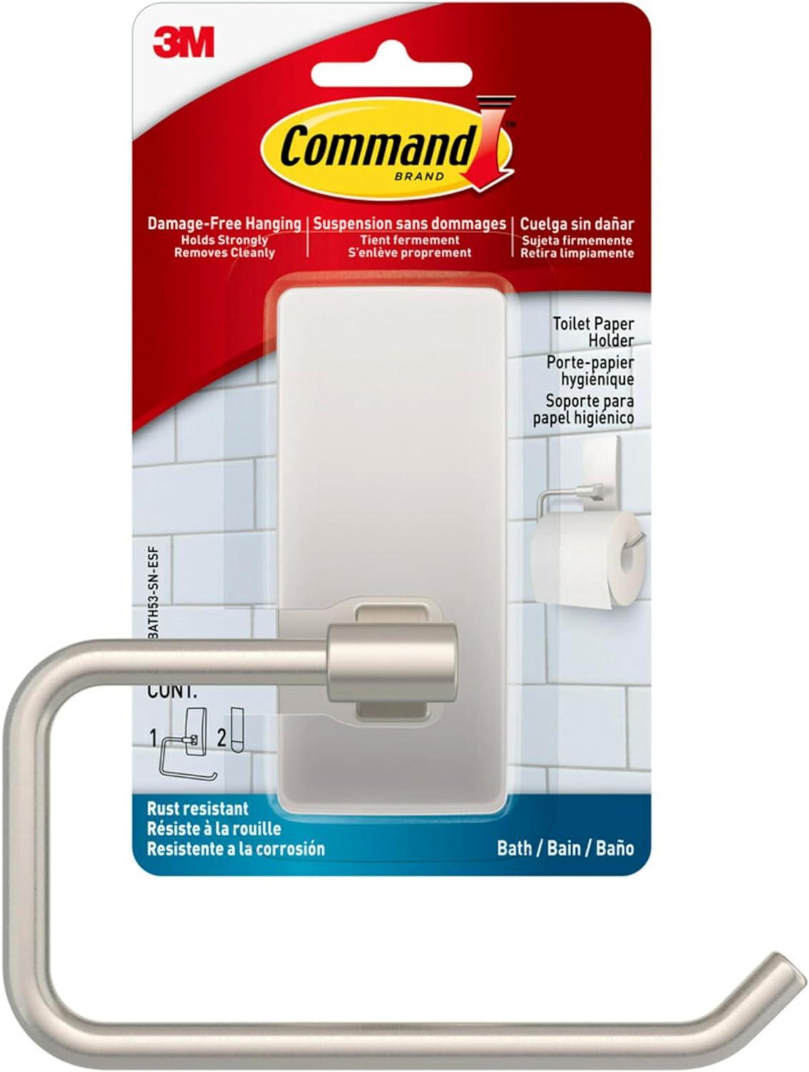 Satin Nickel Wall Mounted Adhesive Toilet Paper Holder