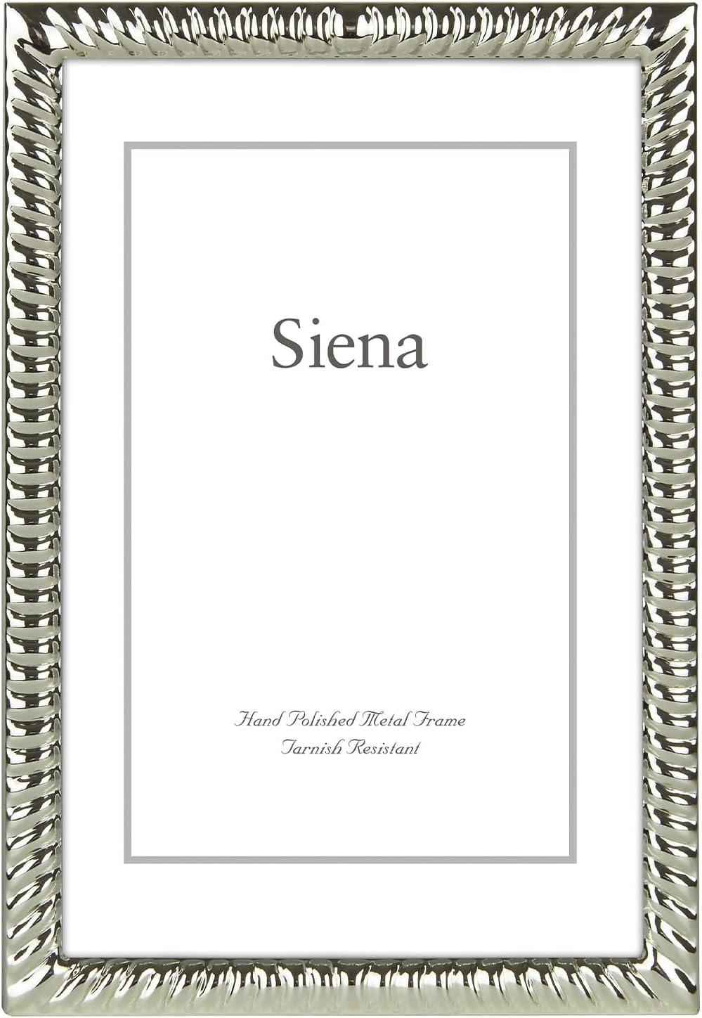Siena 4x6 Silver-Plated Metal Picture Frame with Velvet Back