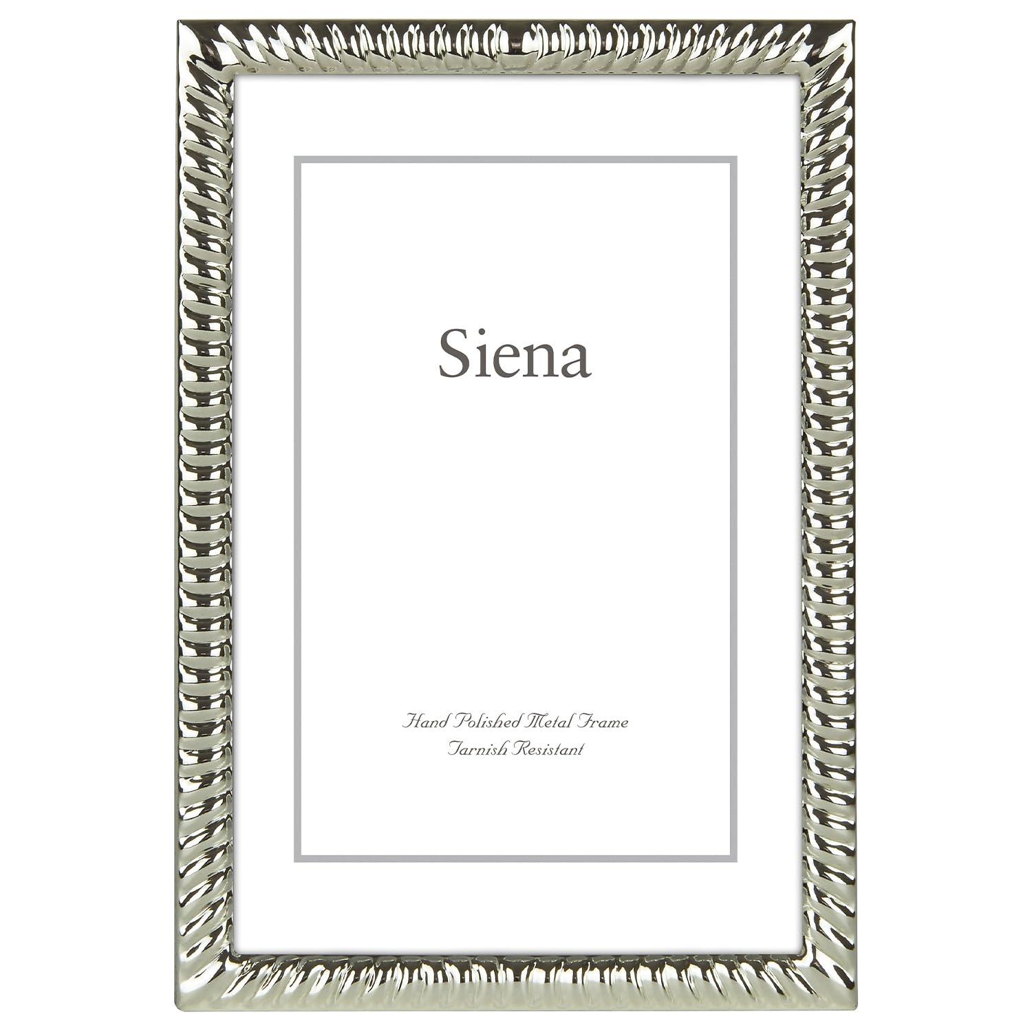 Siena 4x6 Silver-Plated Metal Picture Frame with Velvet Back