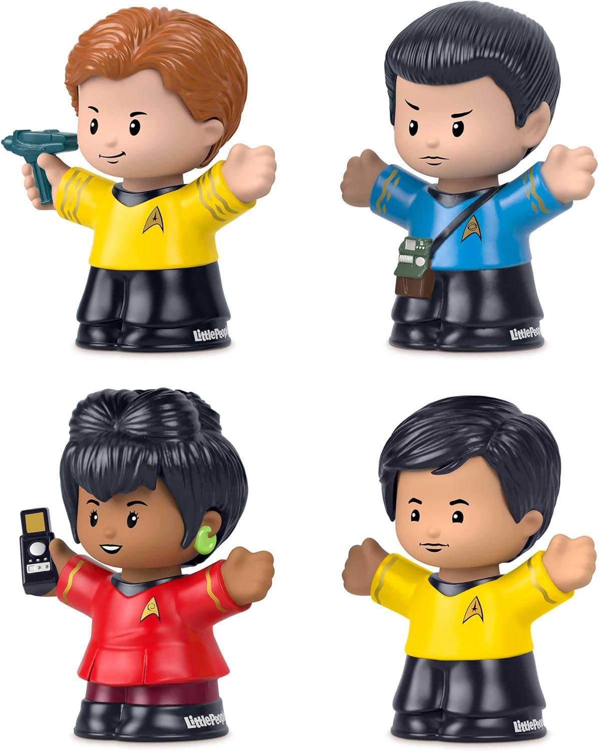 Fisher-Price Star Trek TOS Little People Collectible Action Figure, Multicolor, 2.5'', 4 Piece