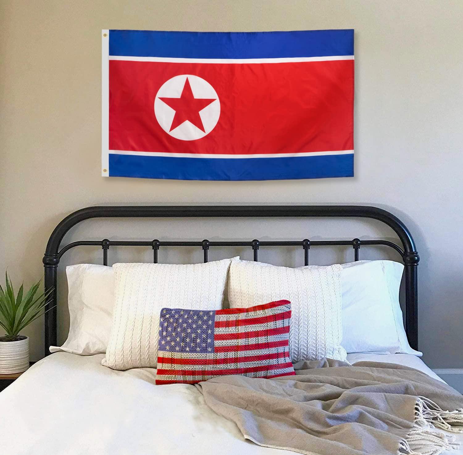 North Korea Flag 3x5 Foot Polyester with Brass Grommets