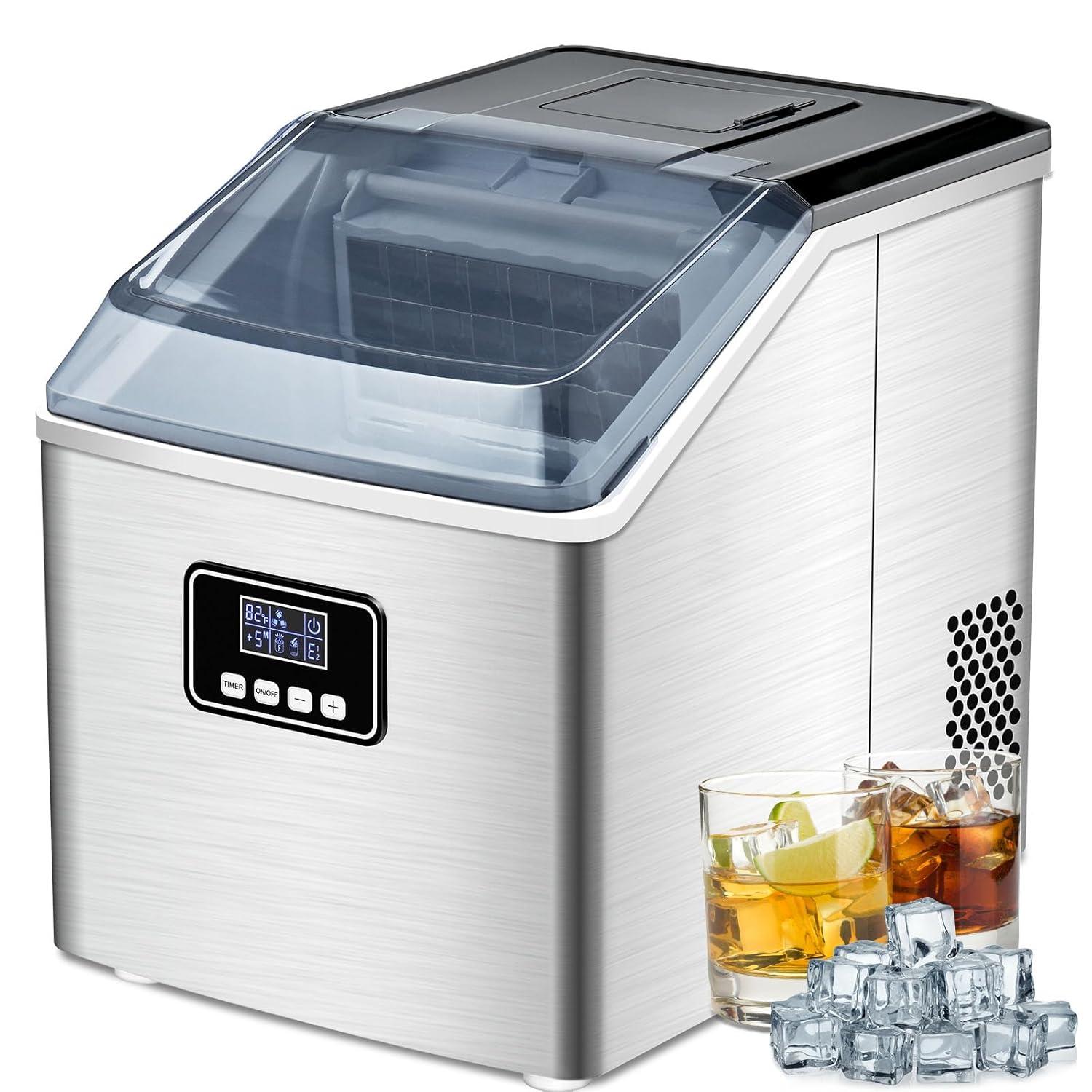 Compact Black Portable Countertop Ice Maker with Self-Cleaning