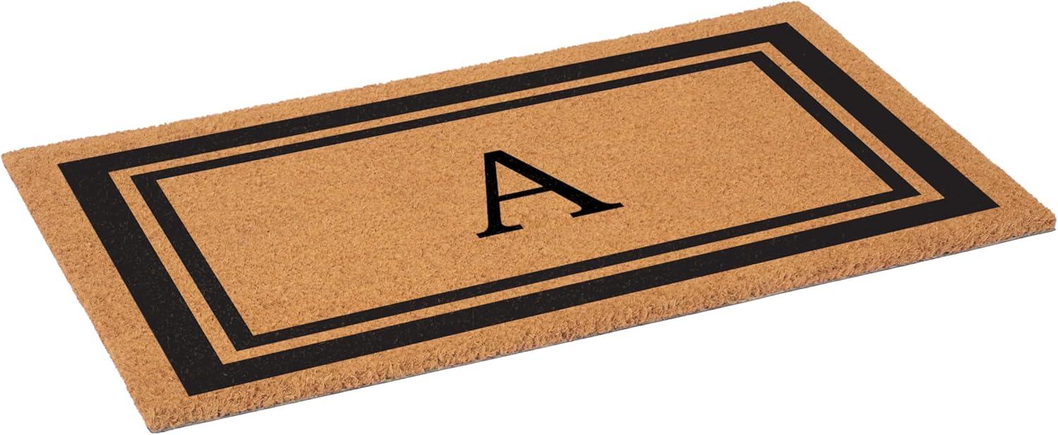 Calloway Mills Black Border 24" x 36" Monogram Outdoor Doormat (Letter A)