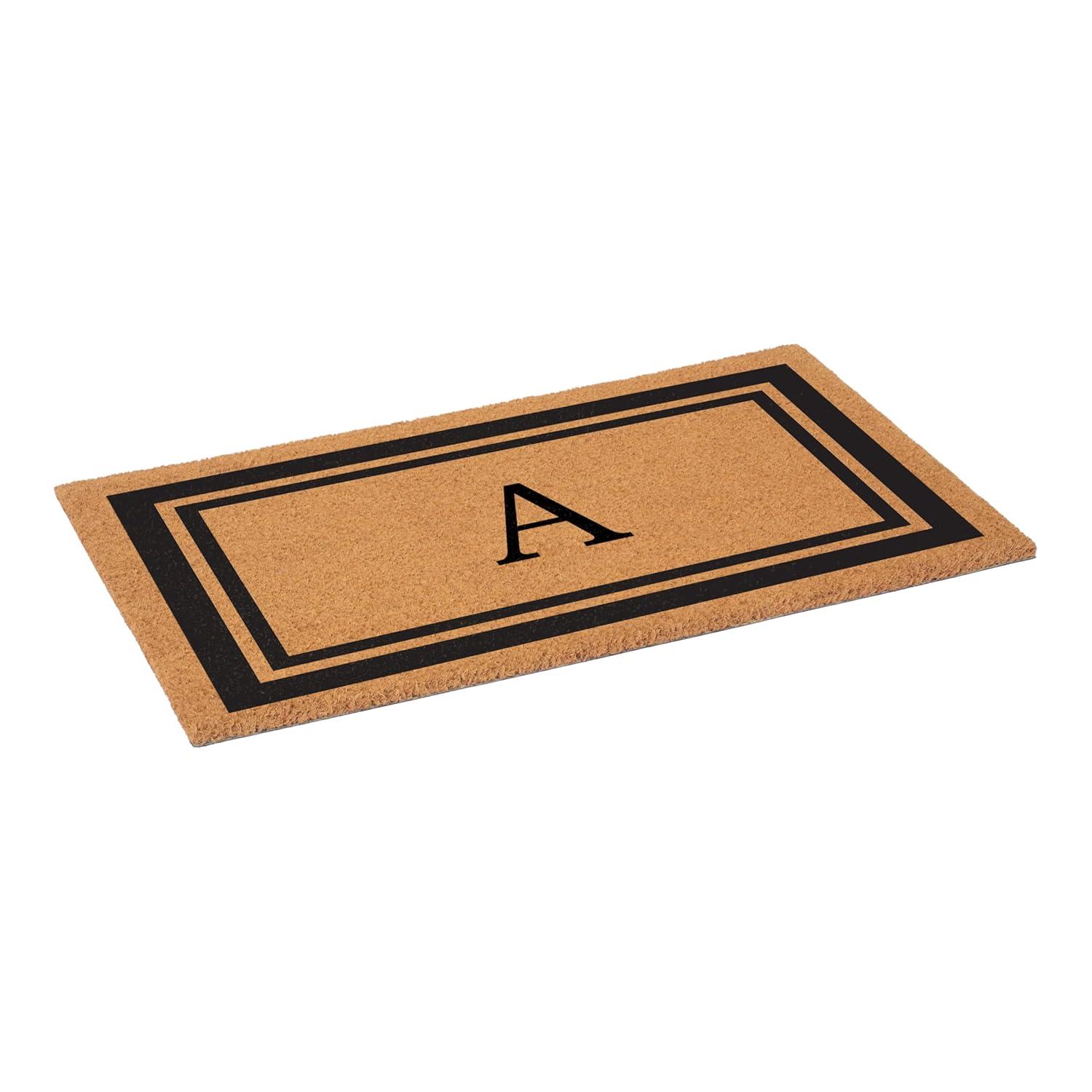 Calloway Mills Black Border 24" x 36" Monogram Outdoor Doormat (Letter A)