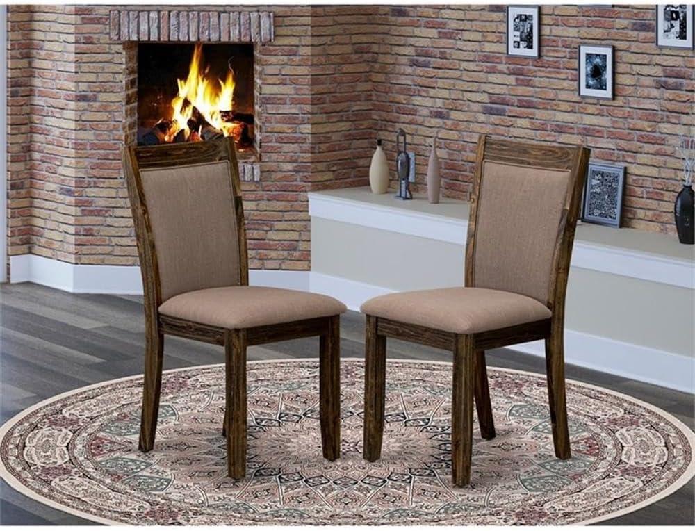 Coffee Linen Upholstered High Back Parsons Side Chair Set