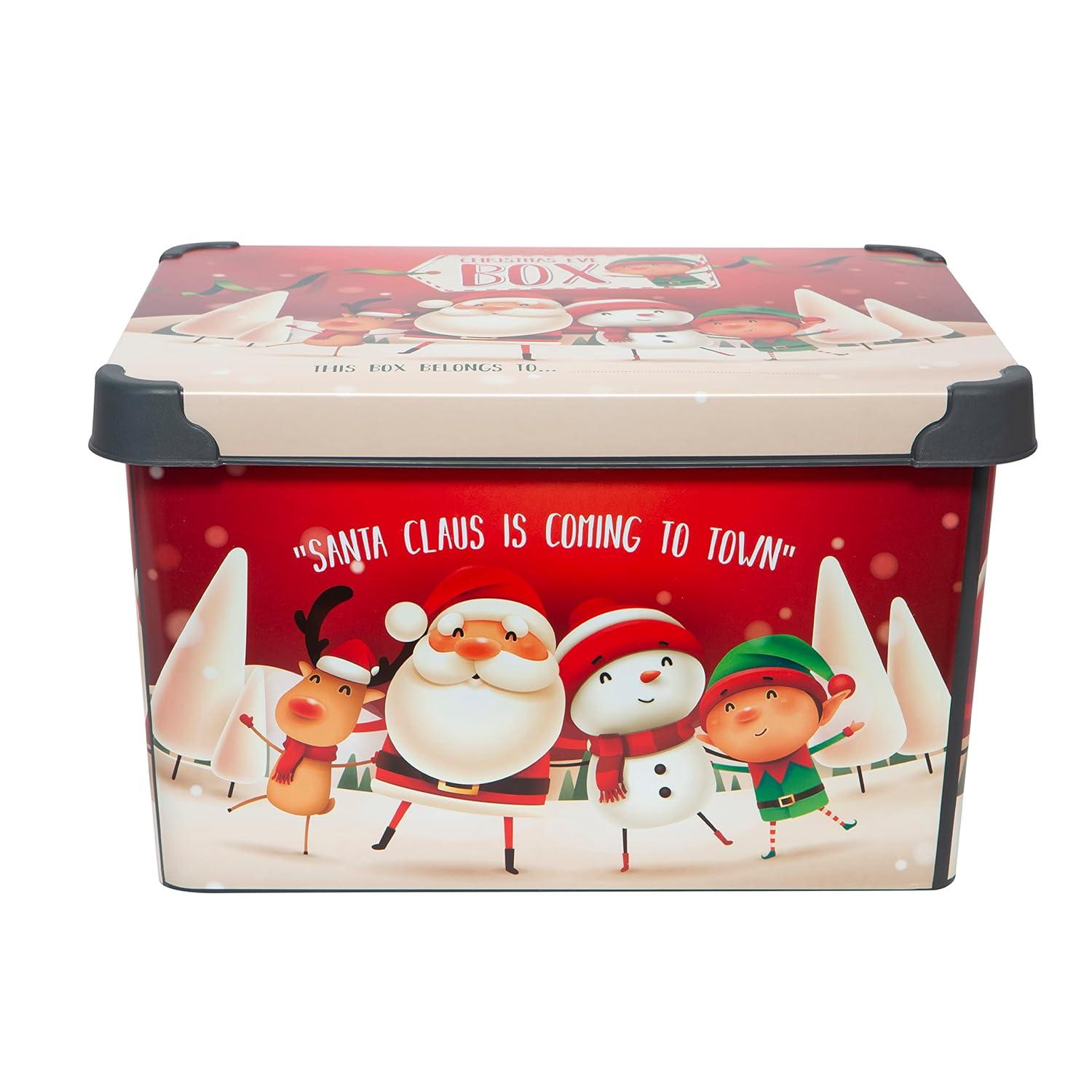 Simplify Santa Clause is Coming to Town Design Plastic Storage Tote