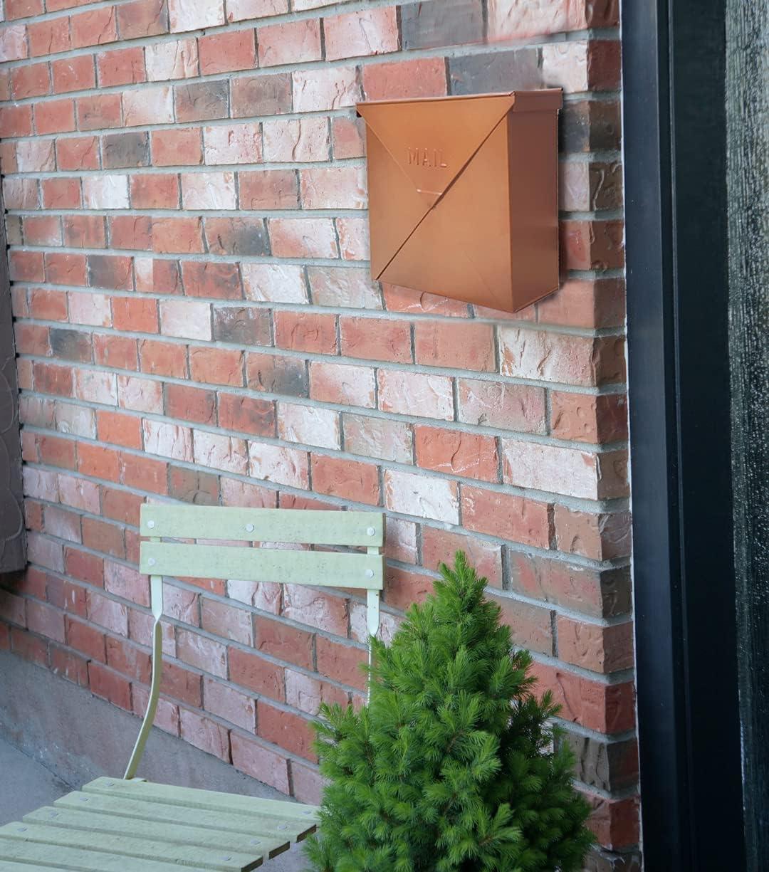 Copper Aluminum Wall Mounted Mailbox with Raised Lettering