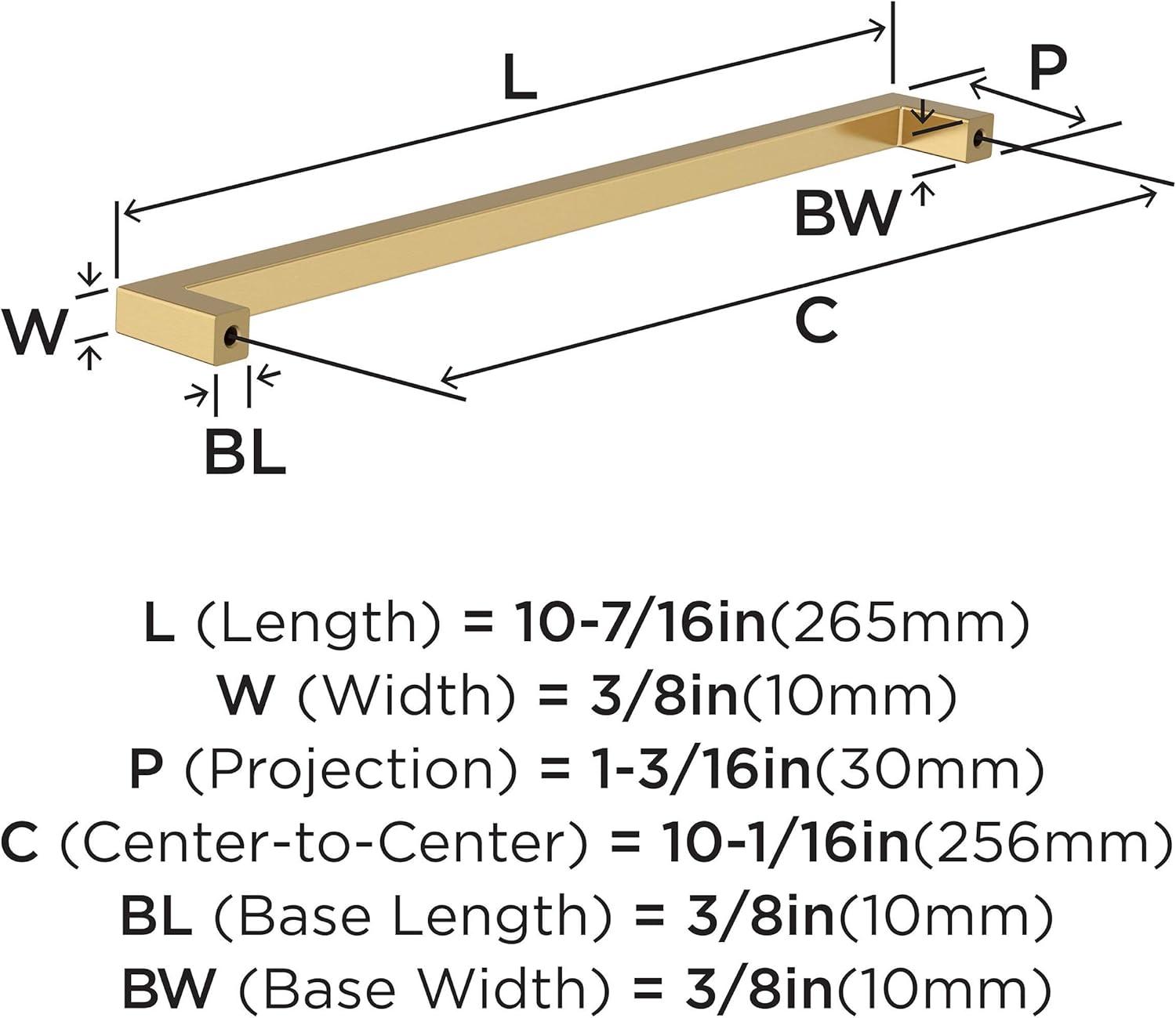 Monument 10-1/16 in (256 mm) Center-to-Center Cabinet Pull