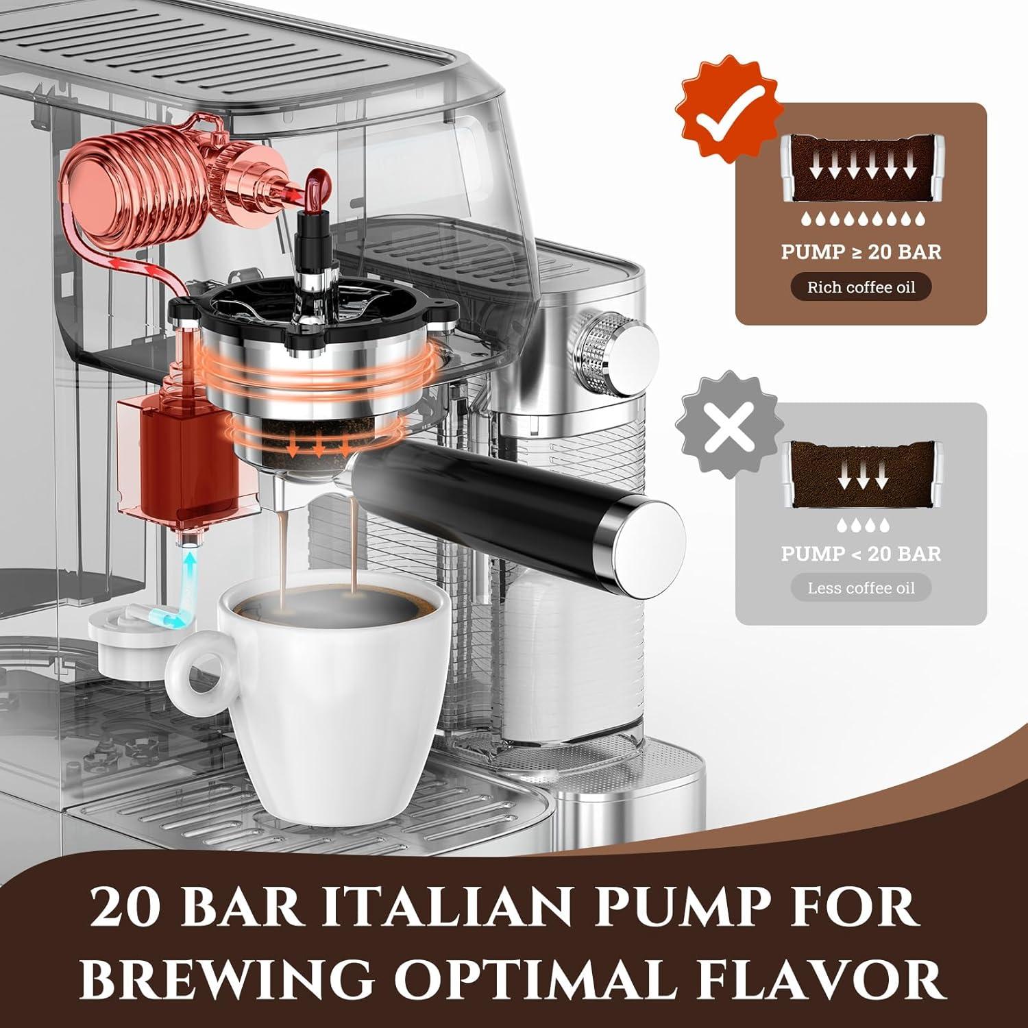 Stainless Steel Automatic Espresso Machine with Steam Wand