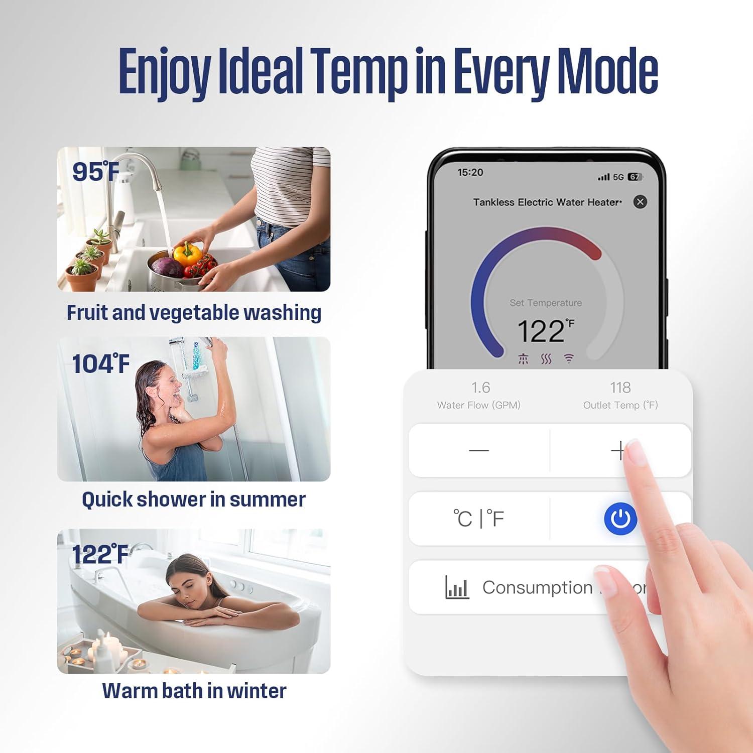 Westinghouse Apolo Performance 27 kW 6.3 GPM 240-Volt Smart WiFi Control Tankless Electric Water Heater