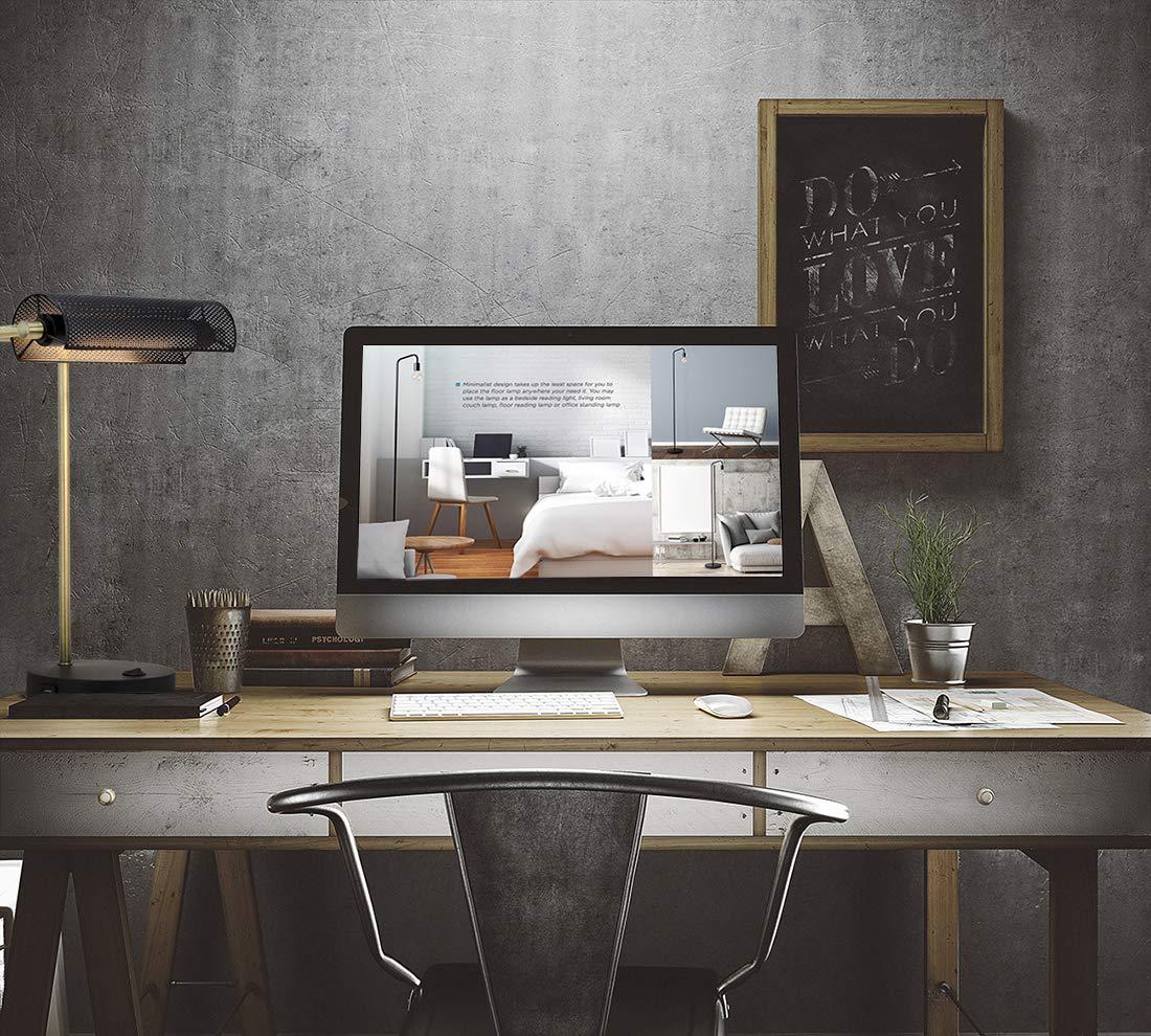 O’Bright LED Desk Lamp with USB Charging Port, Metal Lamp, Flexible Swivel Arms, Soft White LED Reading Light (3000K), Bedside Reading Lamp, Office Lamp, Table Lamp, ETL Listed (Piano Lamp - Black)