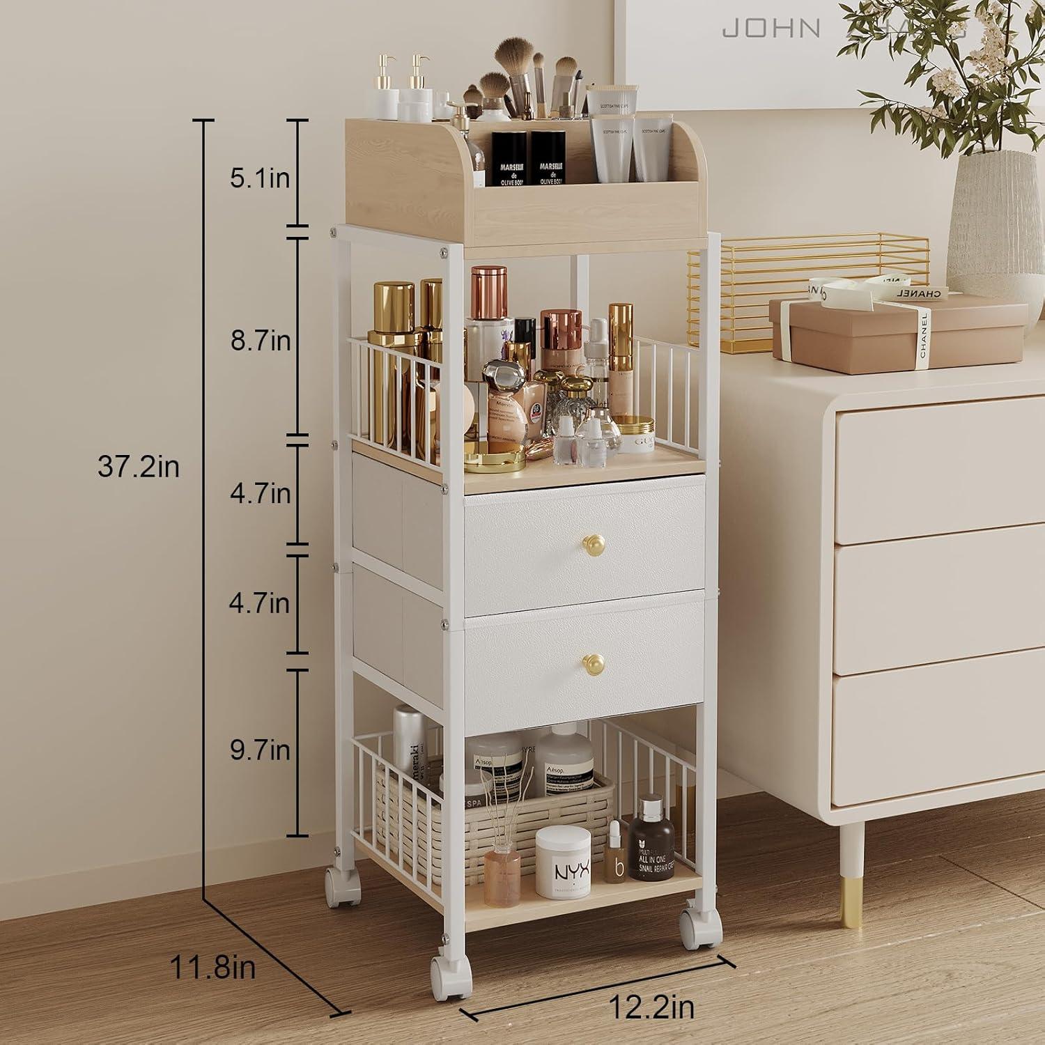 17 Stories Makeup Organizer, Floor Skincare Organizers Make Up Organizers And Storage With Drawers, Vanity Organizer Cosmetics Display Cases Holder For Skin Care Nail Polish Perfume