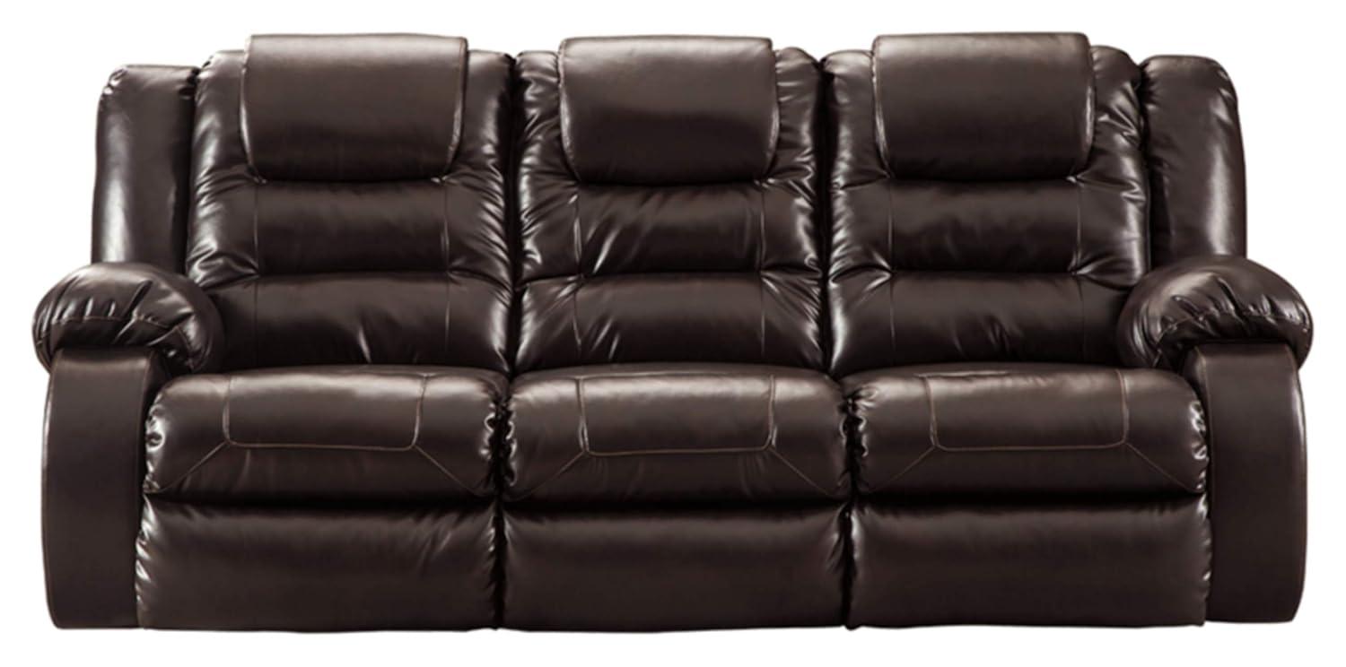 Signature Design by Ashley Vacherie Reclining Sofa in Chocolate