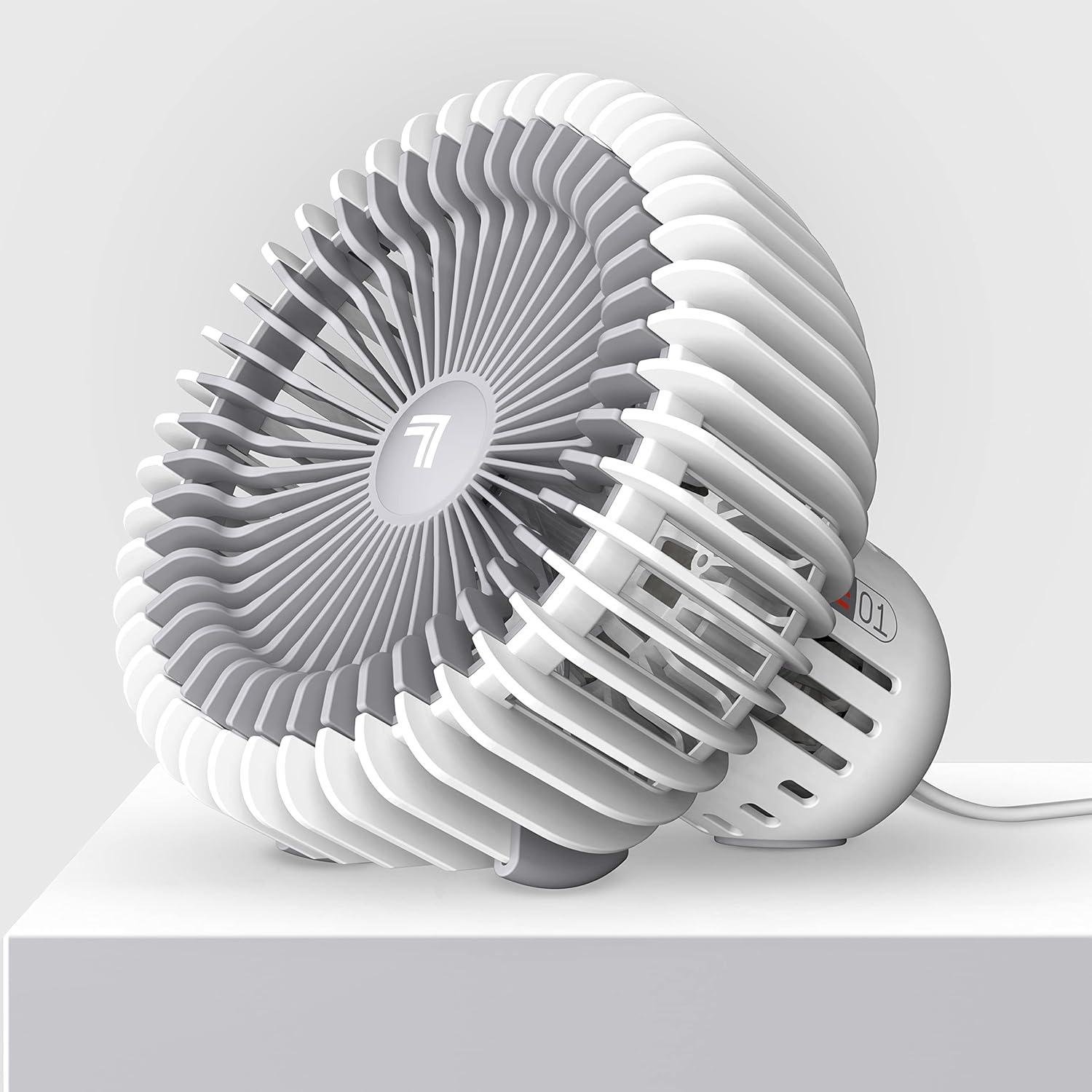 Sharper Image Refresh 01 Desktop Fan, 7", White (New)