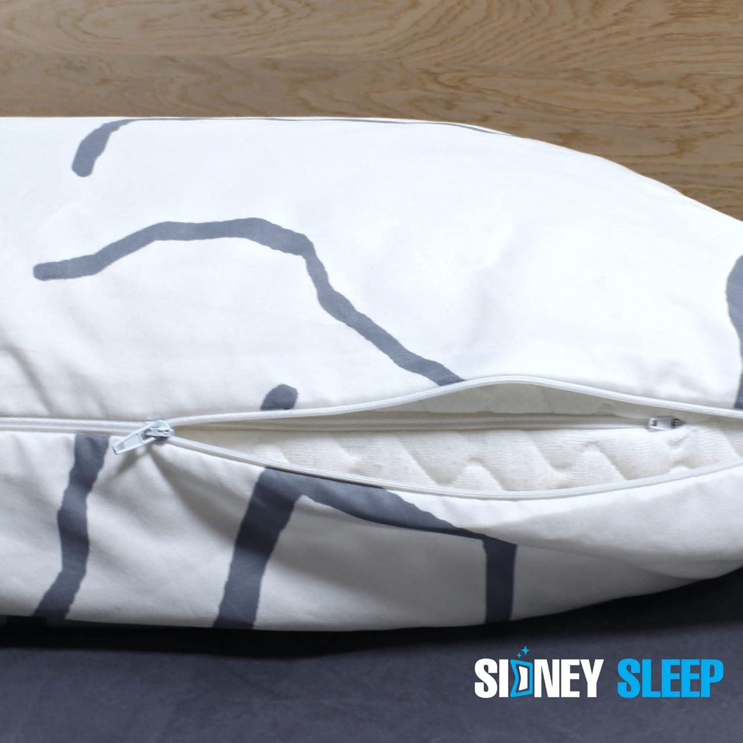 Sidney Sleep Mini Size Curved Pillow Covers - Full Length Zipper Closure - Premium Soft Brushed Microfiber (Travel Mini, White)