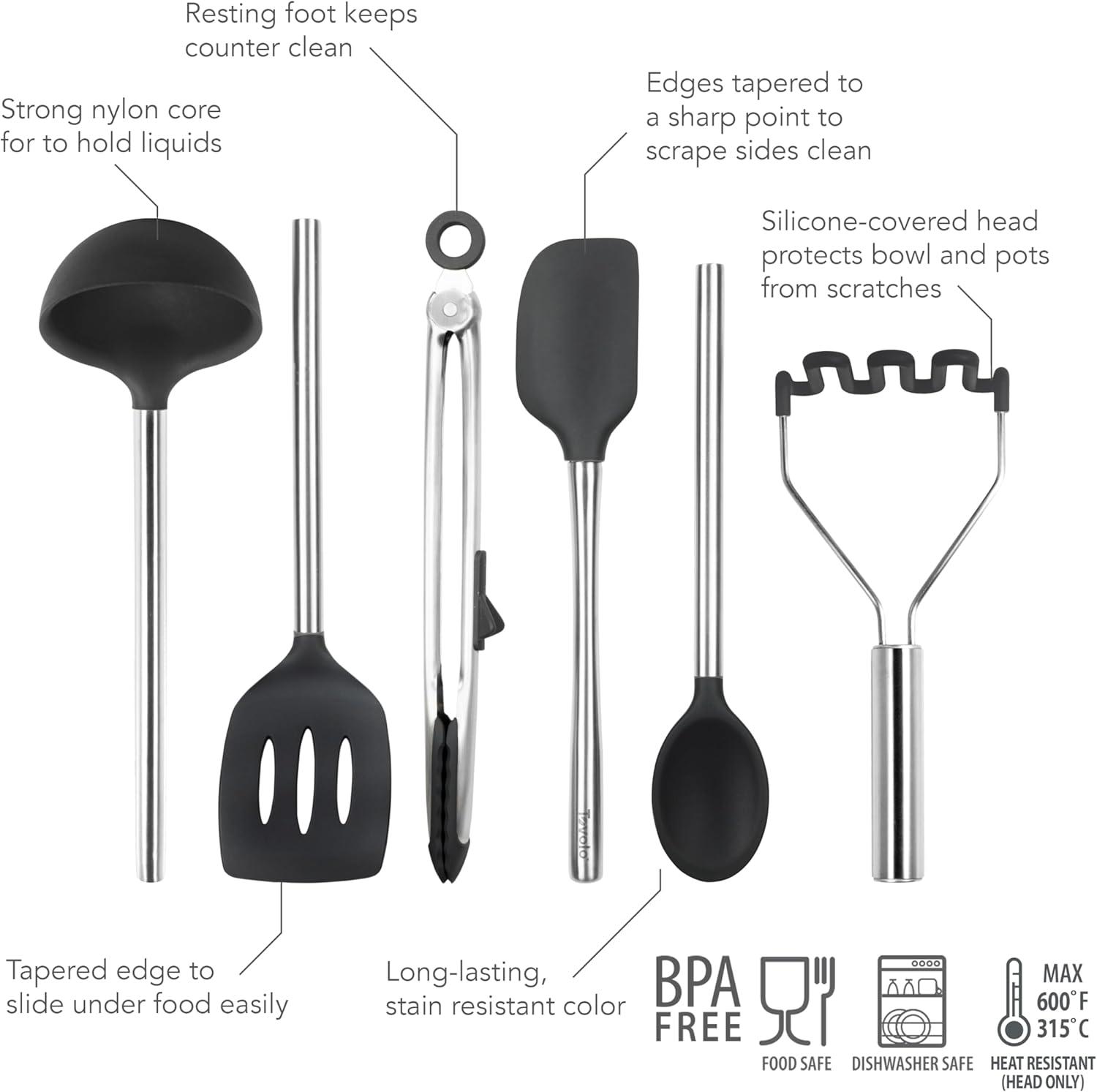 Tovolo Silicone Utensil Set of 6 - Black