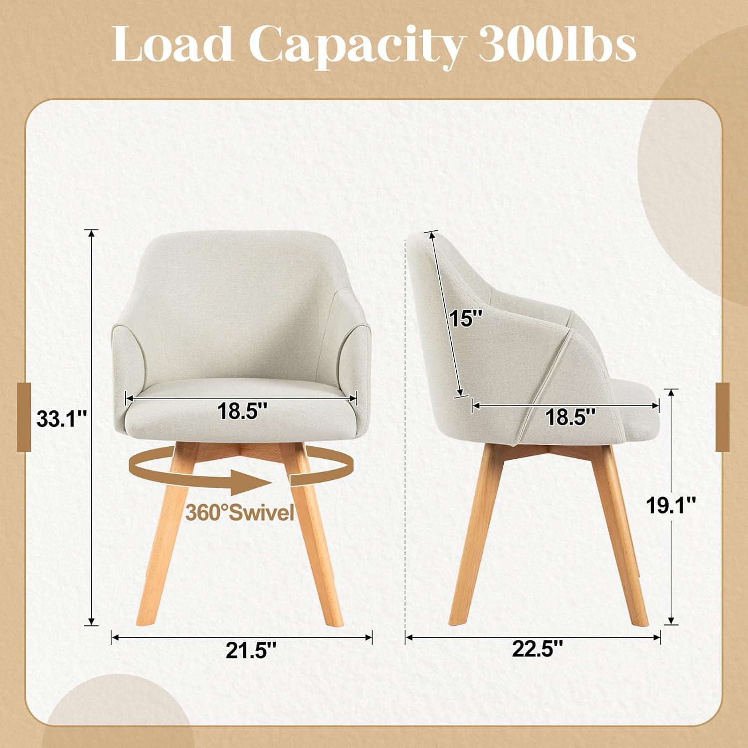 Fassett Swivel Linen Upholstered Back Side Chair