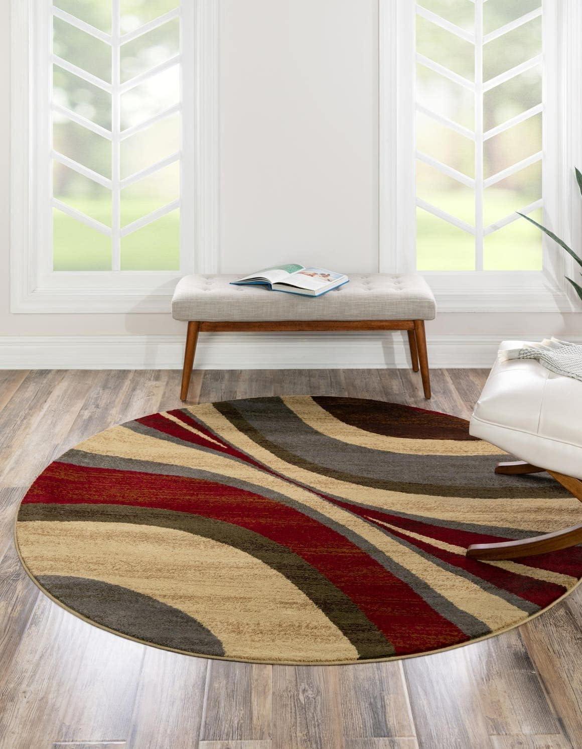 Unique Loom Ivetta Abstract Beige Area Rug