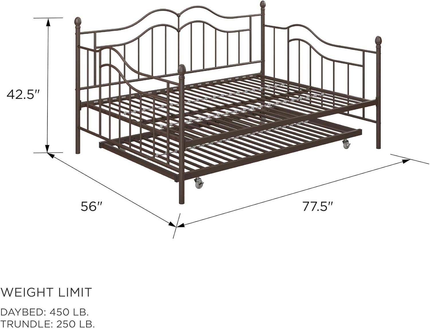 Desert Fields Tokyo Metal Daybed and Trundle, Bronze,, Full/Twin