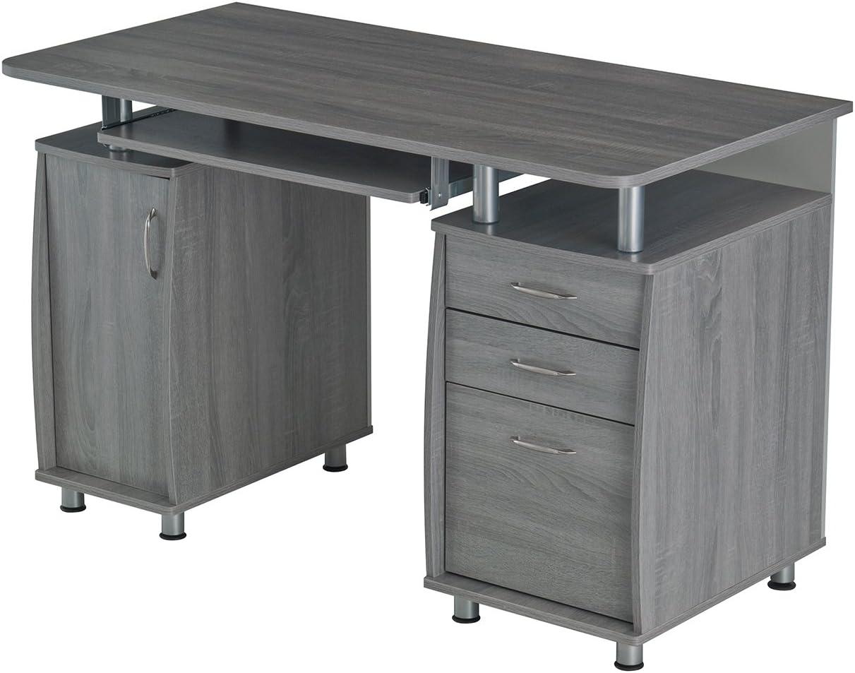 Complete Workstation Computer Desk with Storage, Keyboard Tray - Techni Mobili