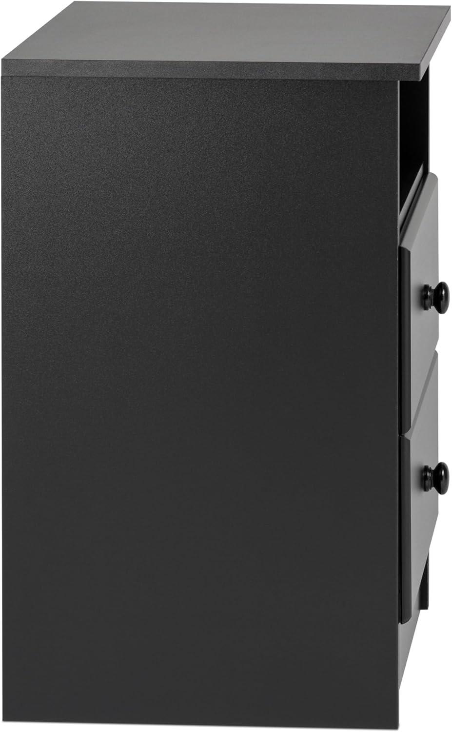 Prepac Astrid 2 Drawer Nightstand White: Modern Style, MDF, Includes Anti-Tip Hardware, for All Ages
