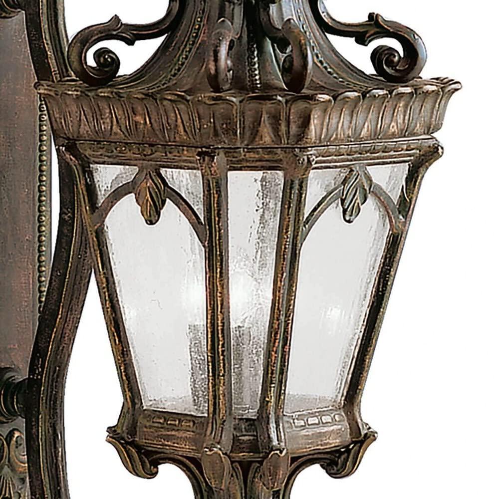 Tournai 37.75" 4 Light Outdoor Wall Light with Clear Seeded Glass in Textured Black