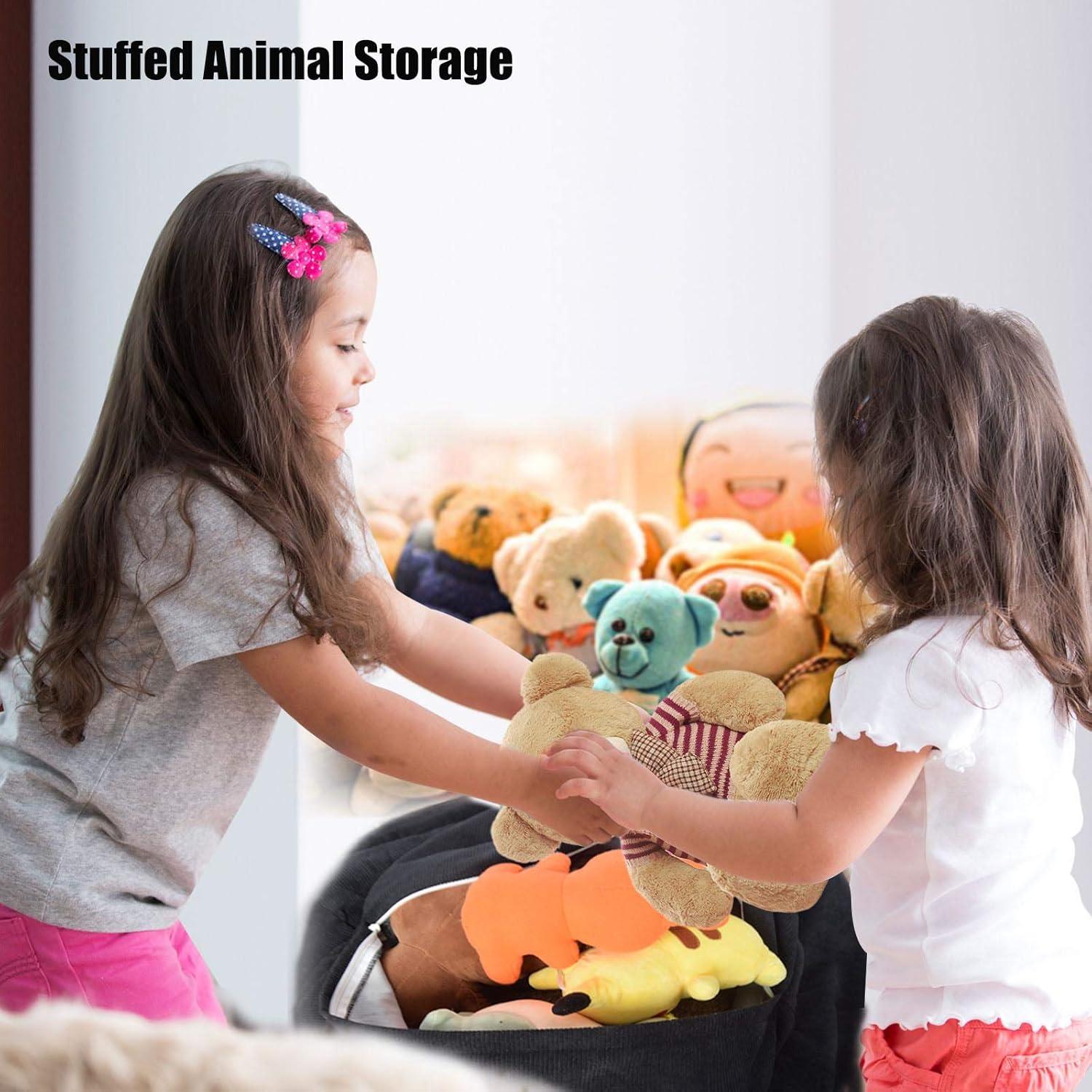 Stuffed Animal Storage Bean Bag Cover Pets Dogs/Cats Lazy Beds. Washable Ultra Soft Corduroy Stuffed for Organizing Plush Toys or Textile, Sack Bean Bag