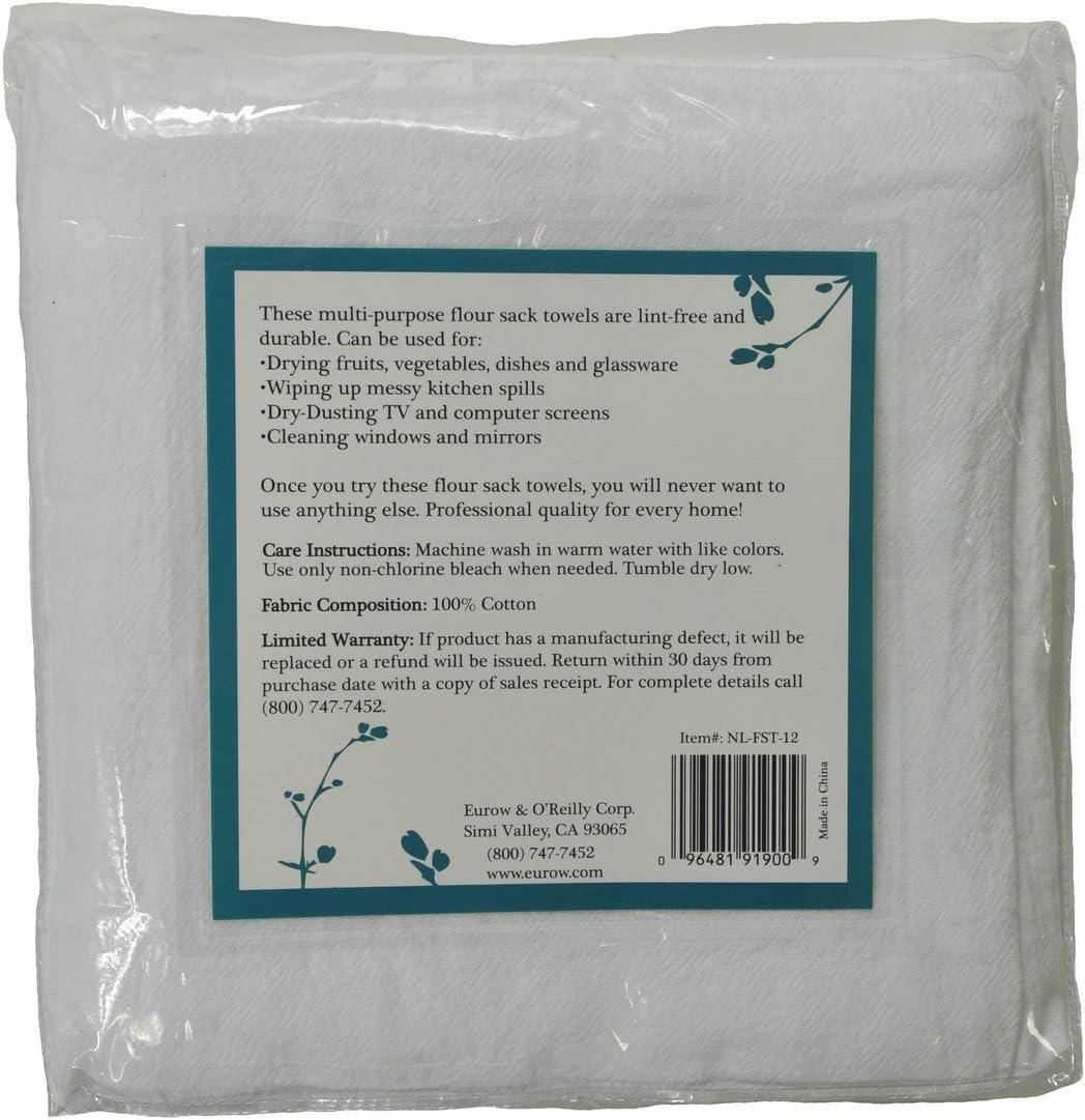 White Cotton Flour Sack Towels Set of 12