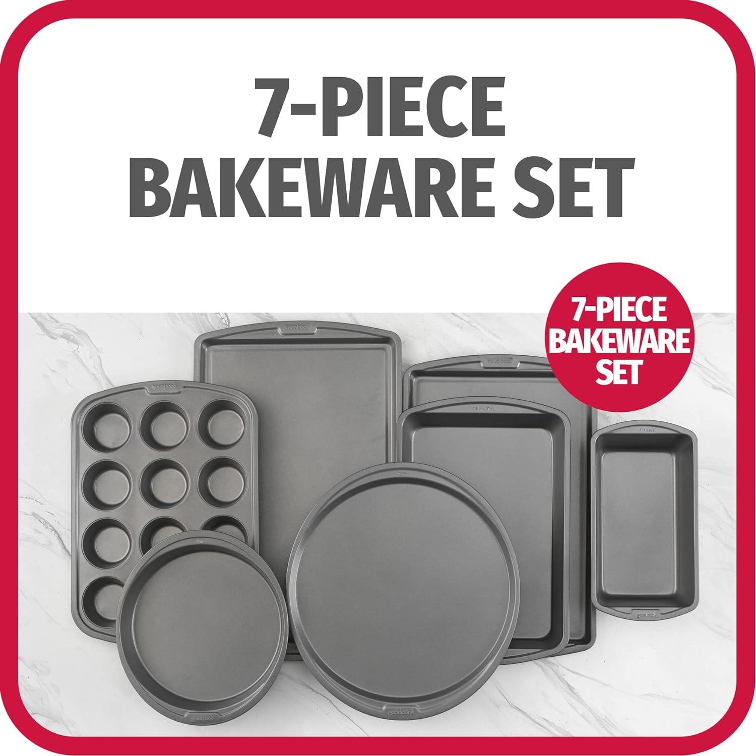 Gray Non-Stick Steel 7-Piece Bakeware Set