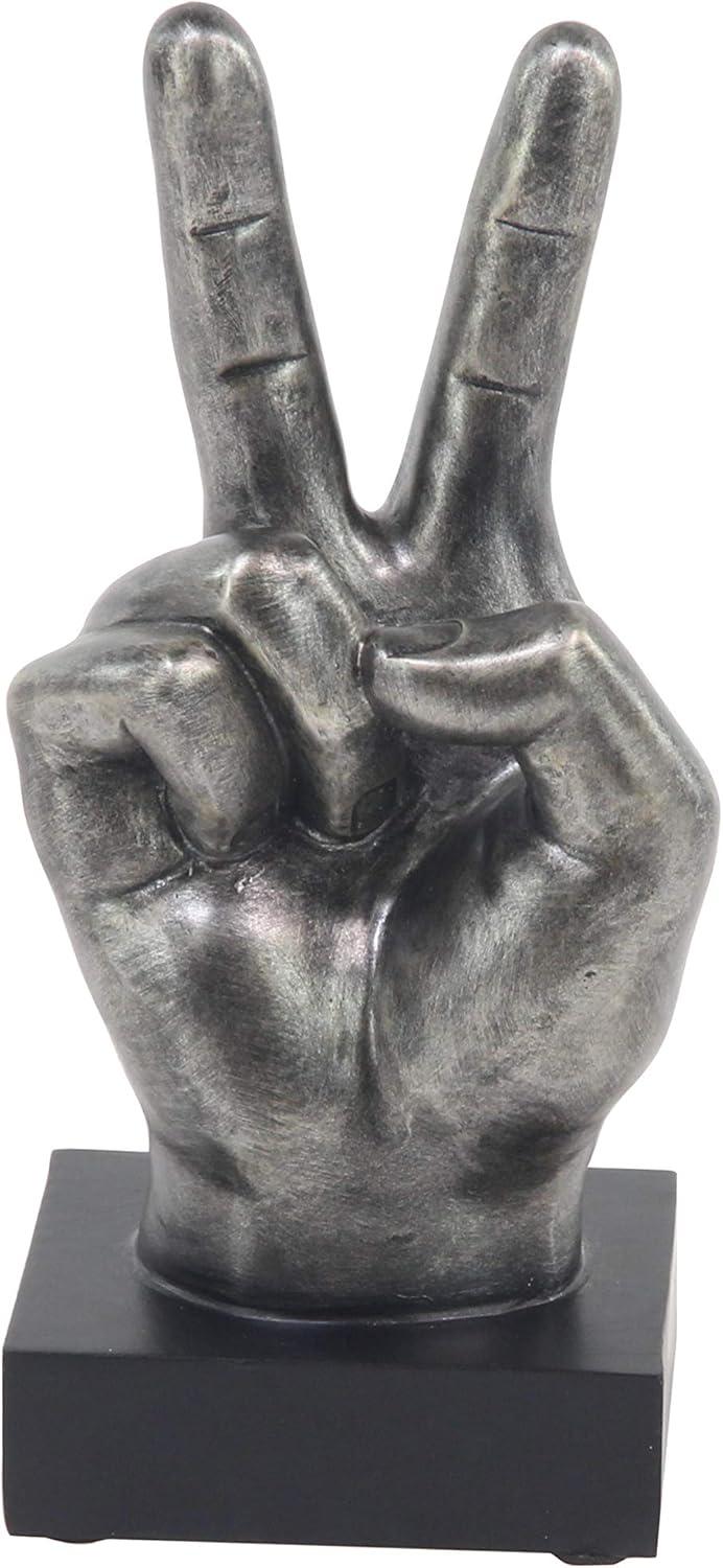 5"W, 11"H Dark Gray Polystone Hands Sculpture, by The Novogratz (3 Count)