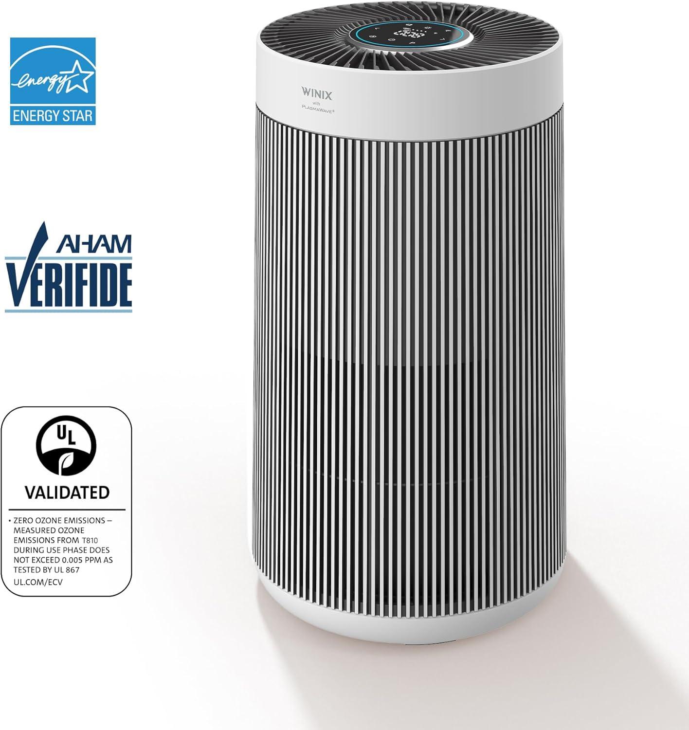 Winix T810 Large Room Air Purifier All-in-One True HEPA with PlasmaWave Tech: 1500-2000 sq. ft., UL & Energy Star Certified