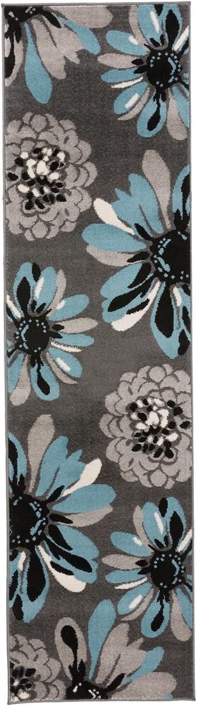 World Rug Gallery Contemporary Modern Flowers Area Rug