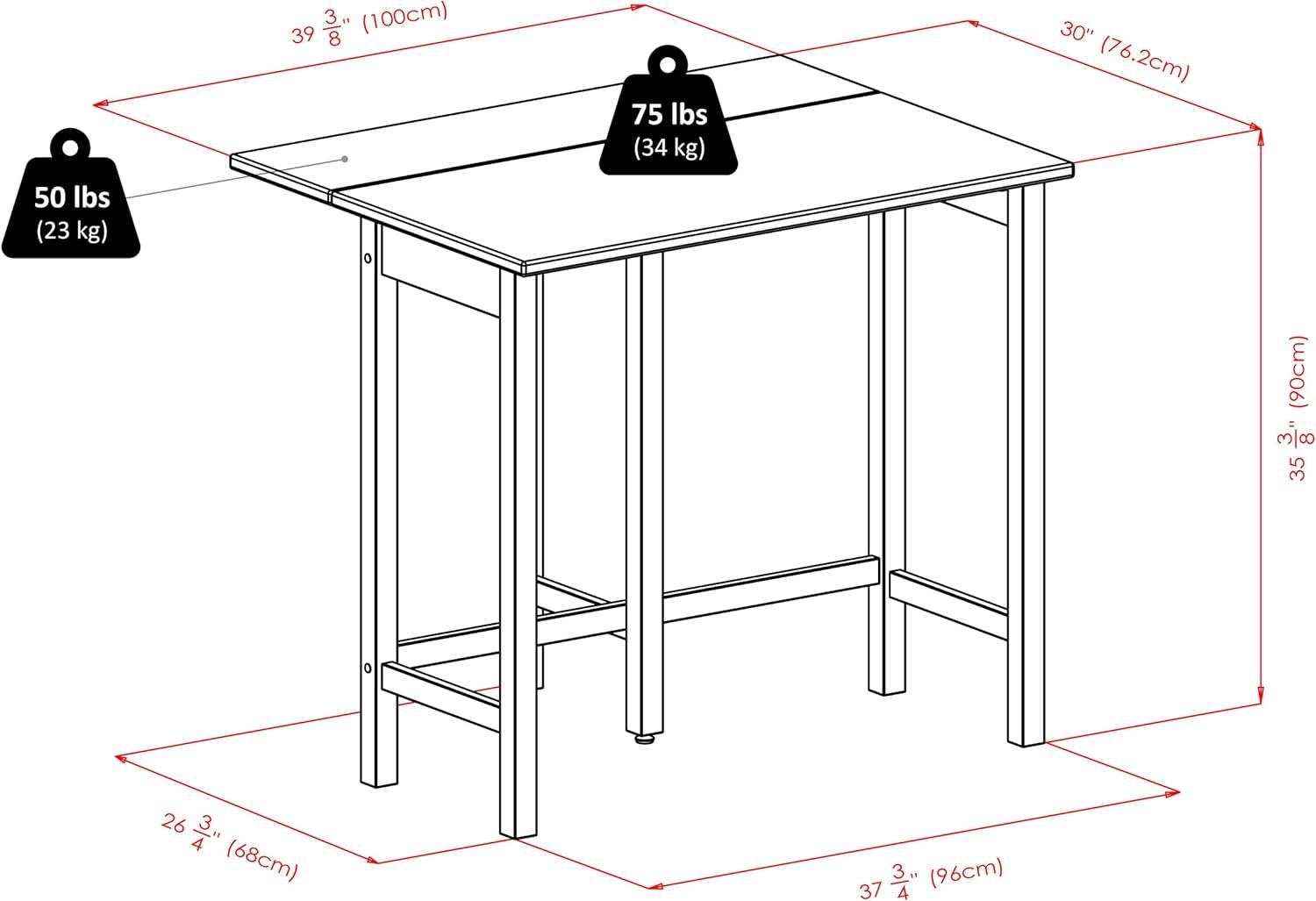 Winsome 3pc Lynnwood Set Drop Leaf Counter Height Dining Sets with Counter Stools Wood/Walnut: Mid-Century Modern, 4-Seat Pub Table Set