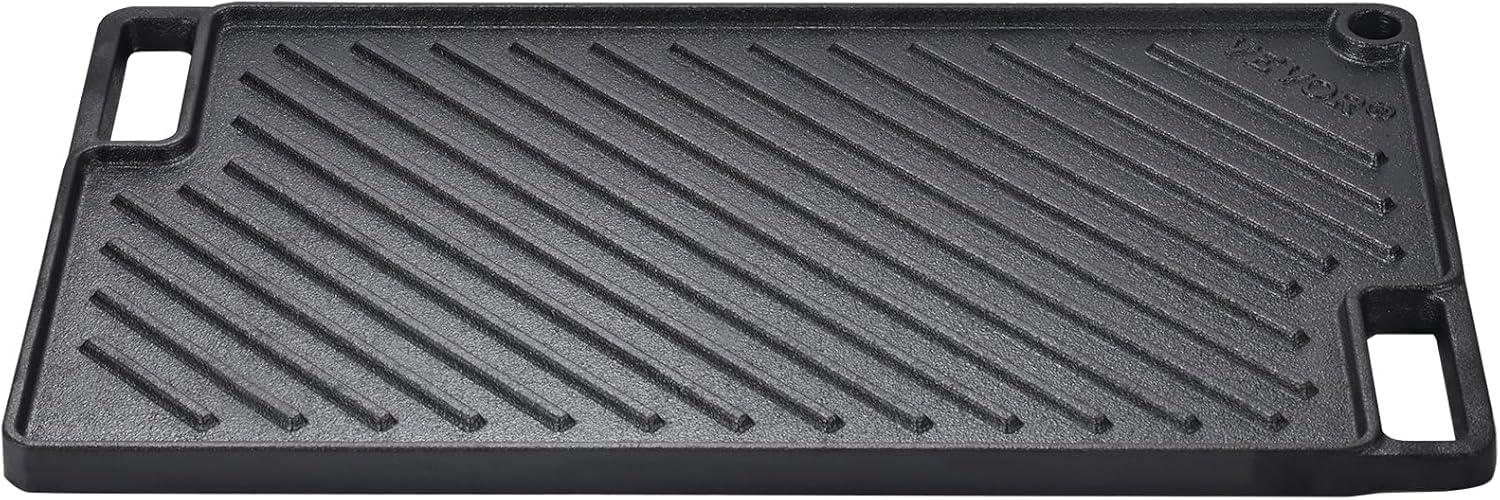 Black Cast Iron Reversible Double Burner Griddle Pan