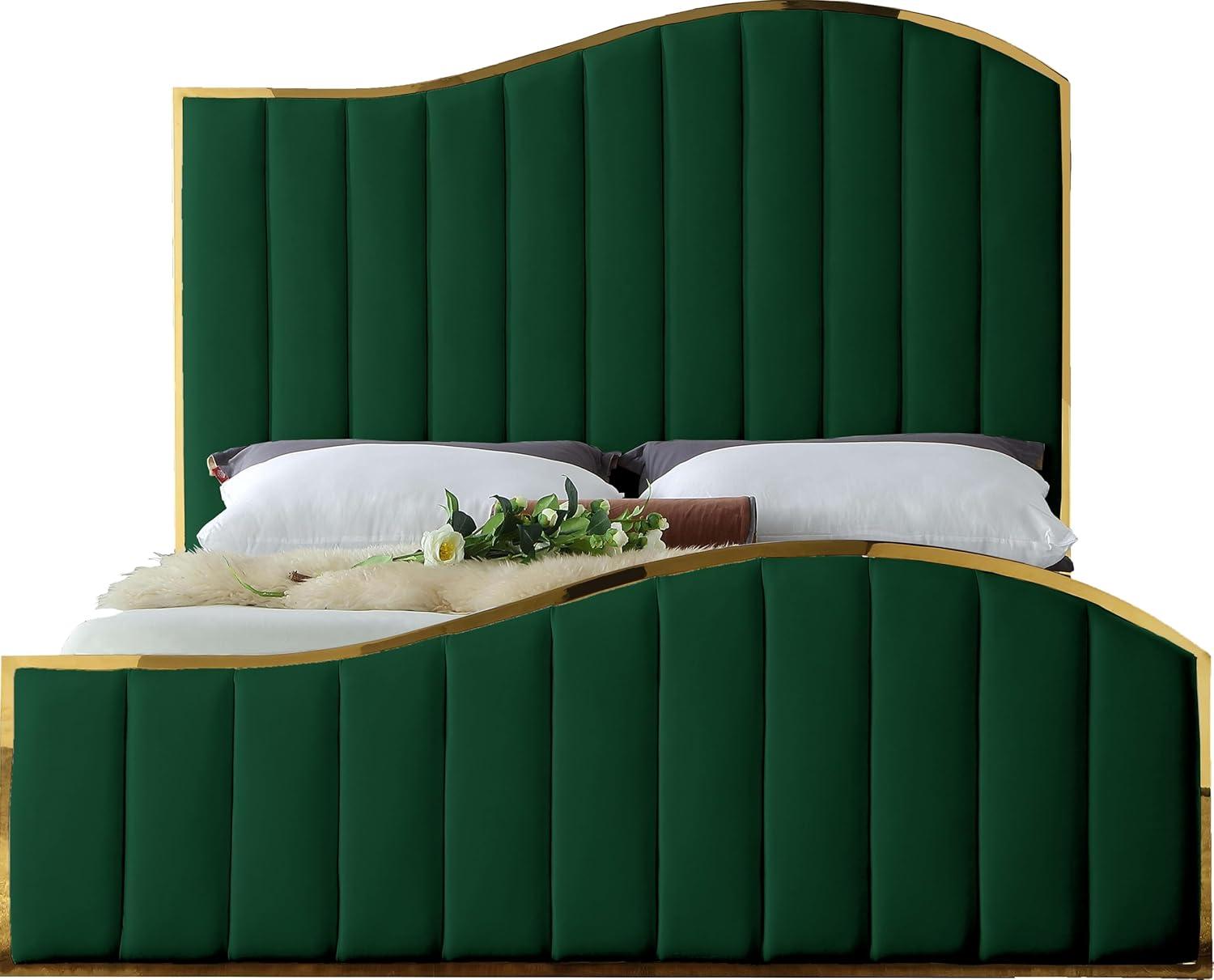 Meridian Furniture Jolie Contemporary Metal Platform Bed, Queen/Full, Green