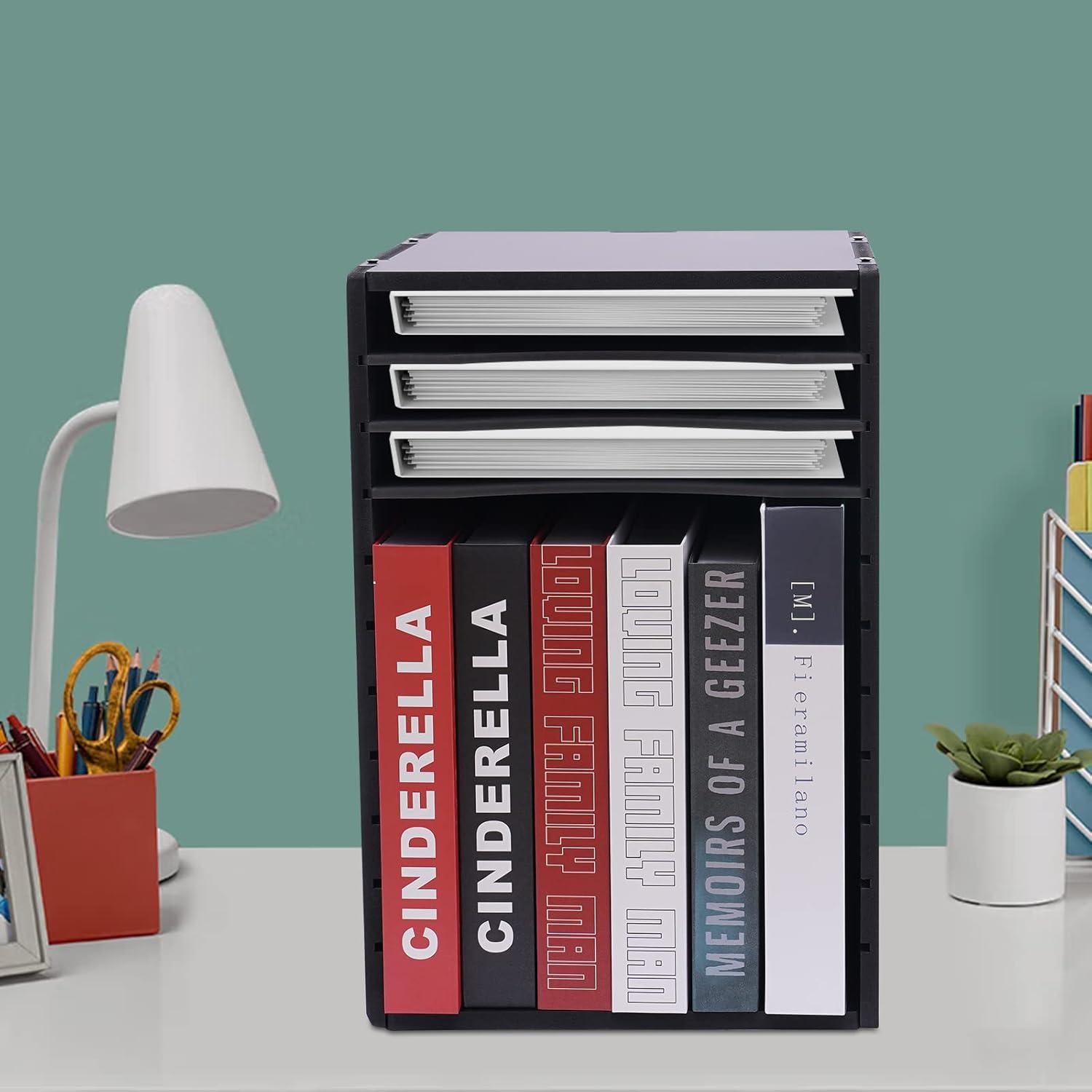 AdirOffice 500 Series 11 Compartment Wooden Literature Organizer 10.75" x 11.8" Black (500-11-BLK)