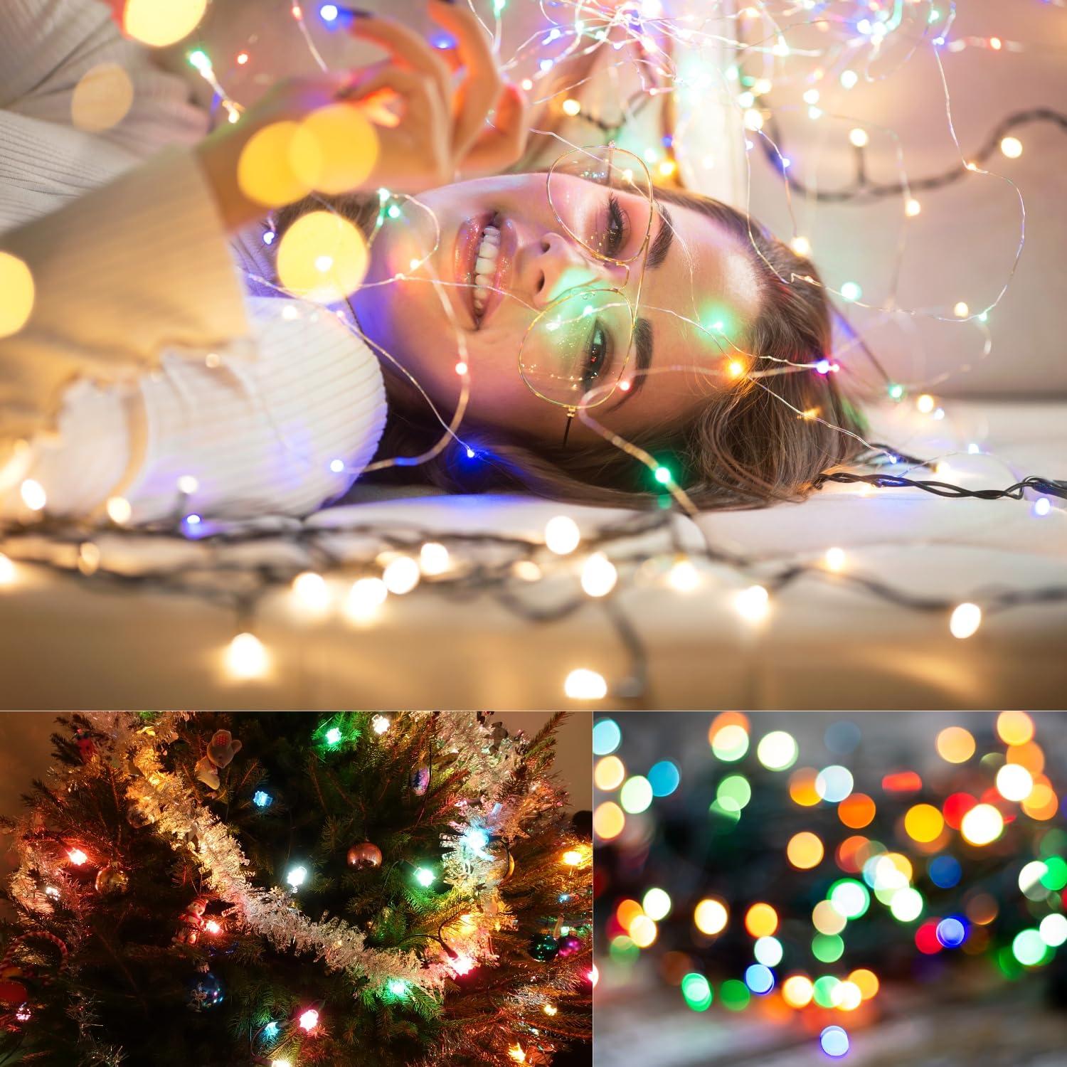 CYLAPEX 6 Pack Blue Fairy Lights Battery Operated Fairy String Lights Firefly Lights LED Starry String Lights 3.3ft 20 LEDs Silvery Copper Wire for Christmas DIY Decoration Costume Wedding Party