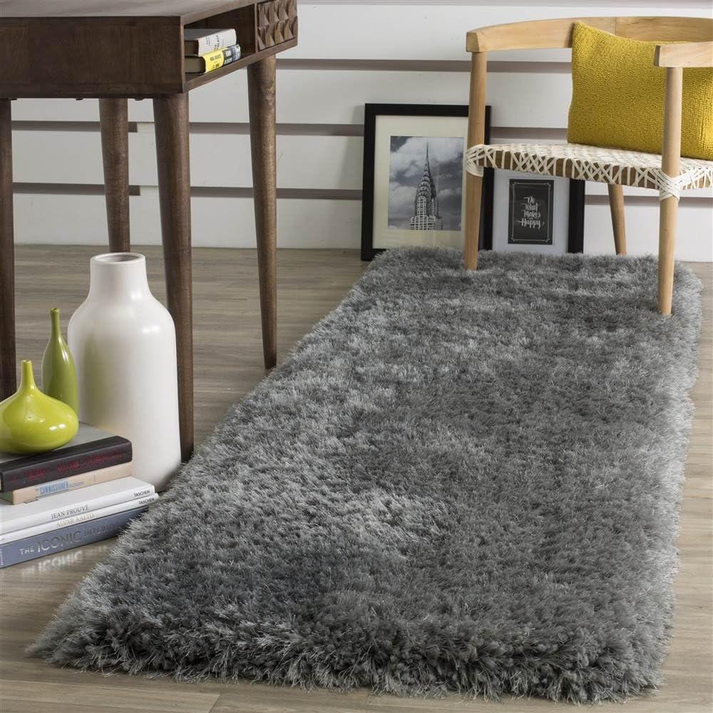 Gray Handmade Tufted Shag 5' x 8' Area Rug