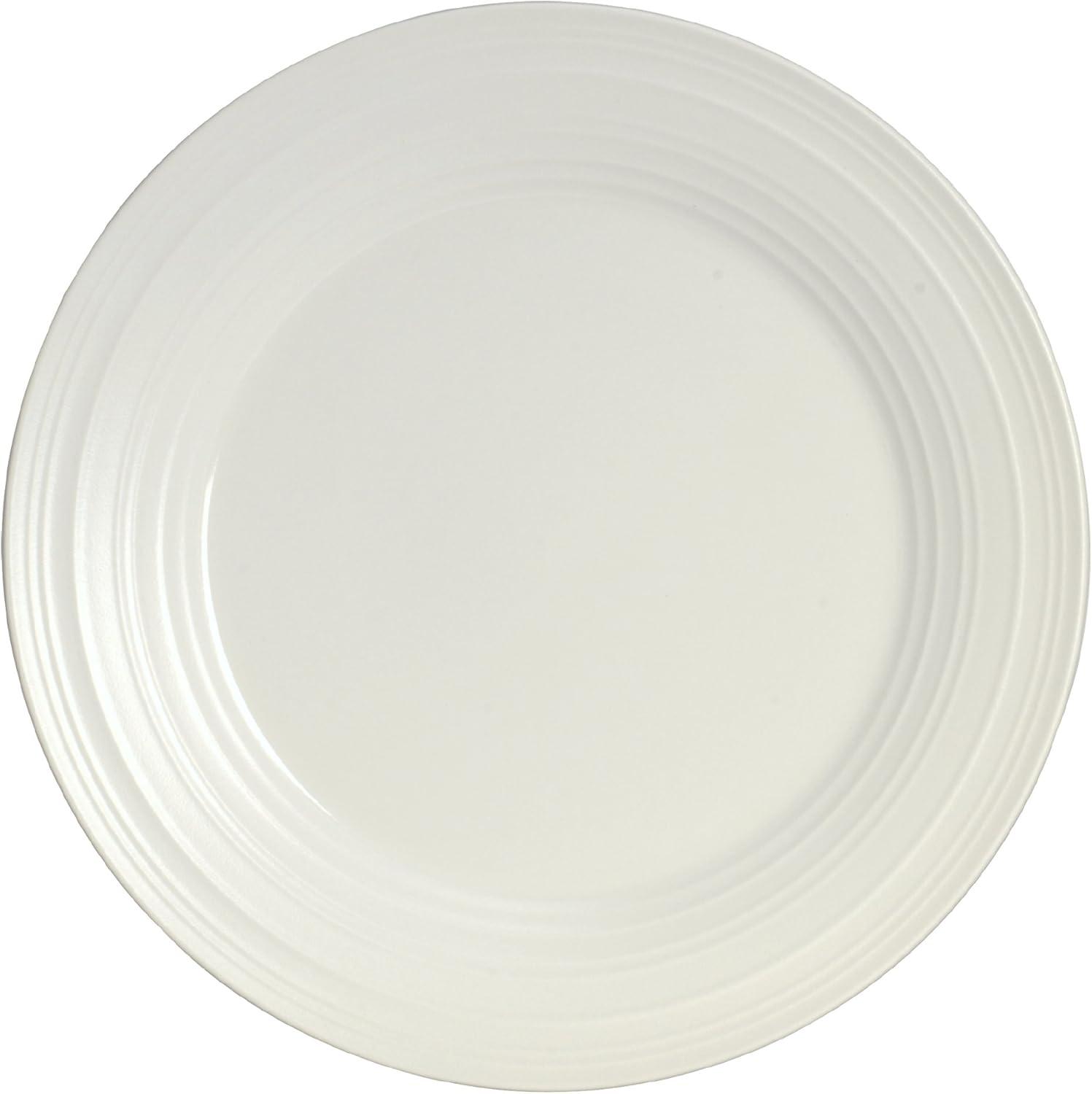 White Ceramic Swirl 4-Piece Dinnerware Set