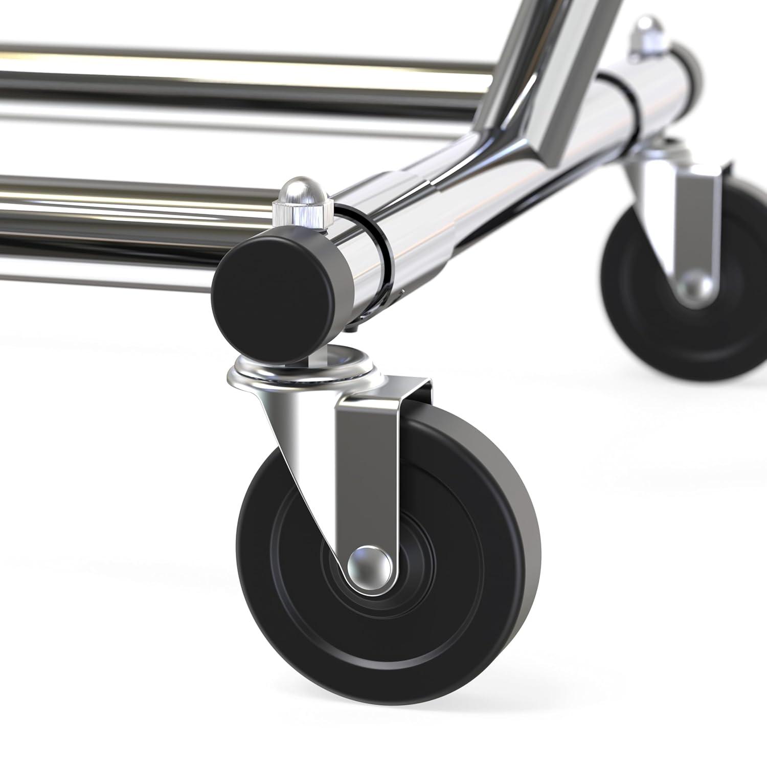 Chrome Rectangular Portable Clothing Garment Rack